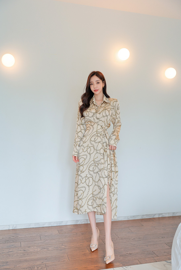 240201_RO更新(银杏雅黄扣锁印花复古淑女裙)