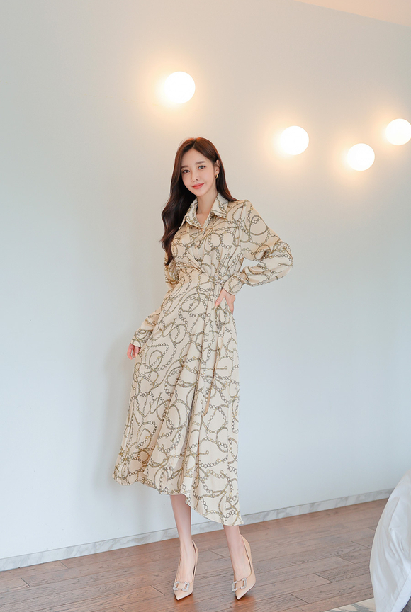 240201_RO更新(银杏雅黄扣锁印花复古淑女裙)