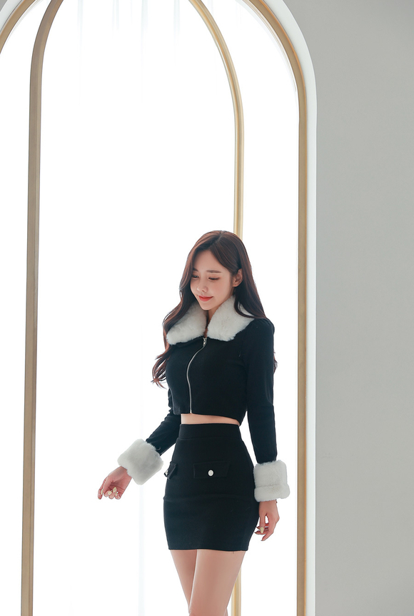 240319_RO更新(毛绒领口藏蓝收腰夹克包臀裙)