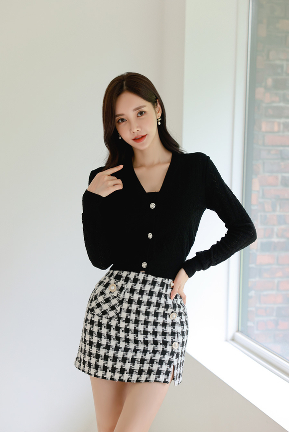 240118_RO更新(爱丽舍华丽冷夜披肩黑白格裙)