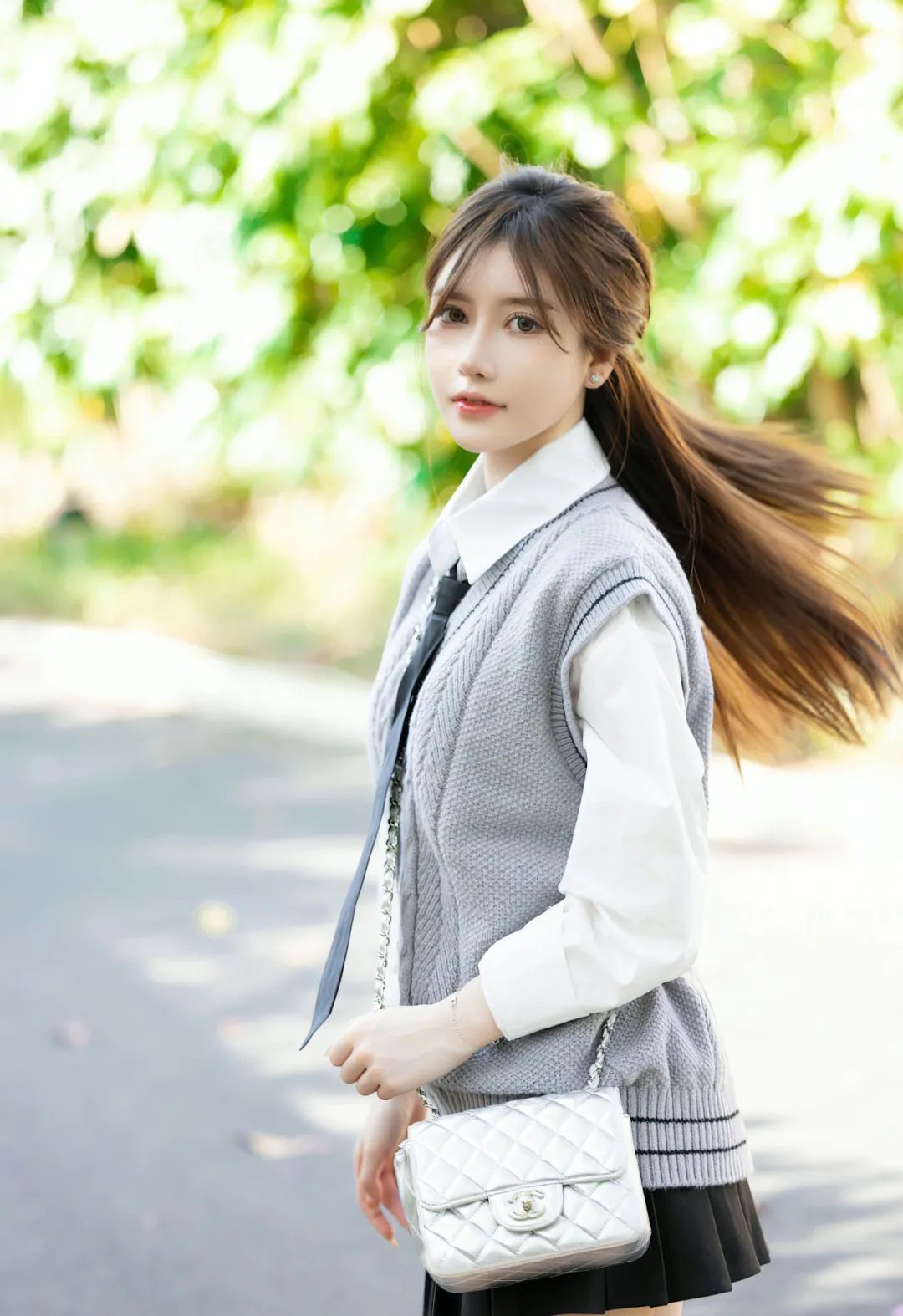 美糖酱JK紧身裤素颜女神