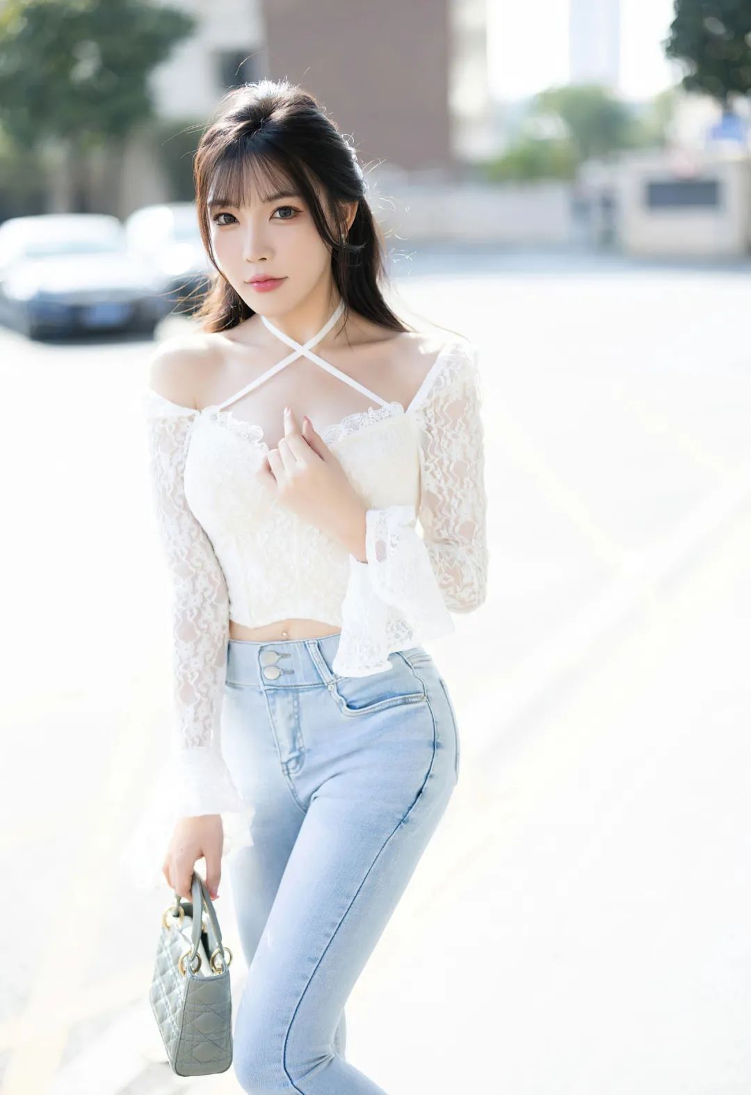 徐莉芝booty牛仔裤高跟鞋气质女神