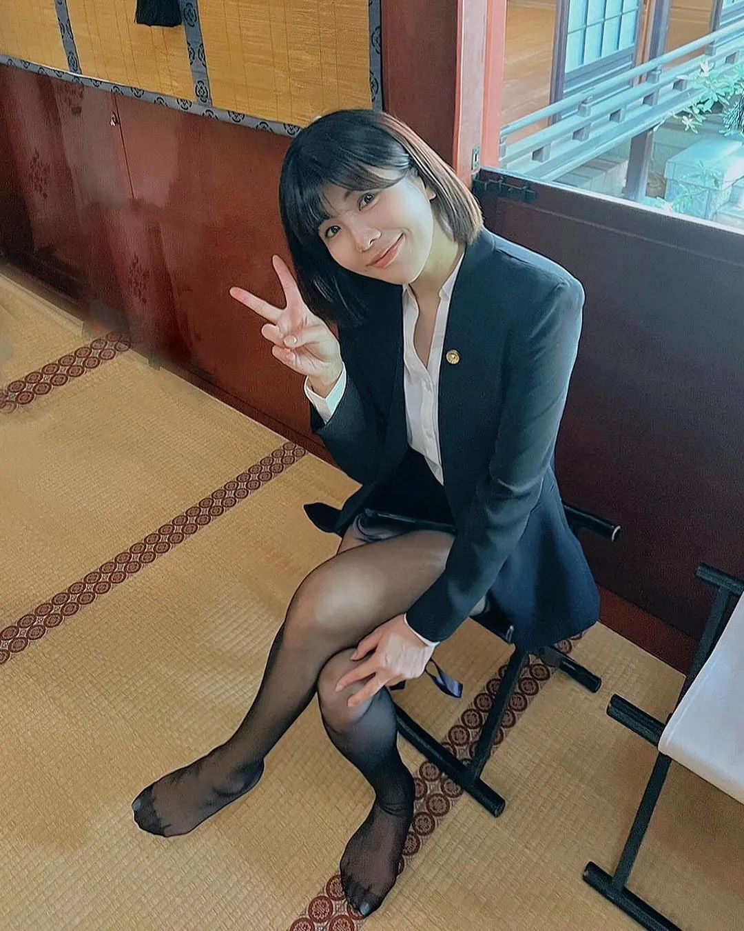 台湾第一美腿！她穿黑丝，真的绝了