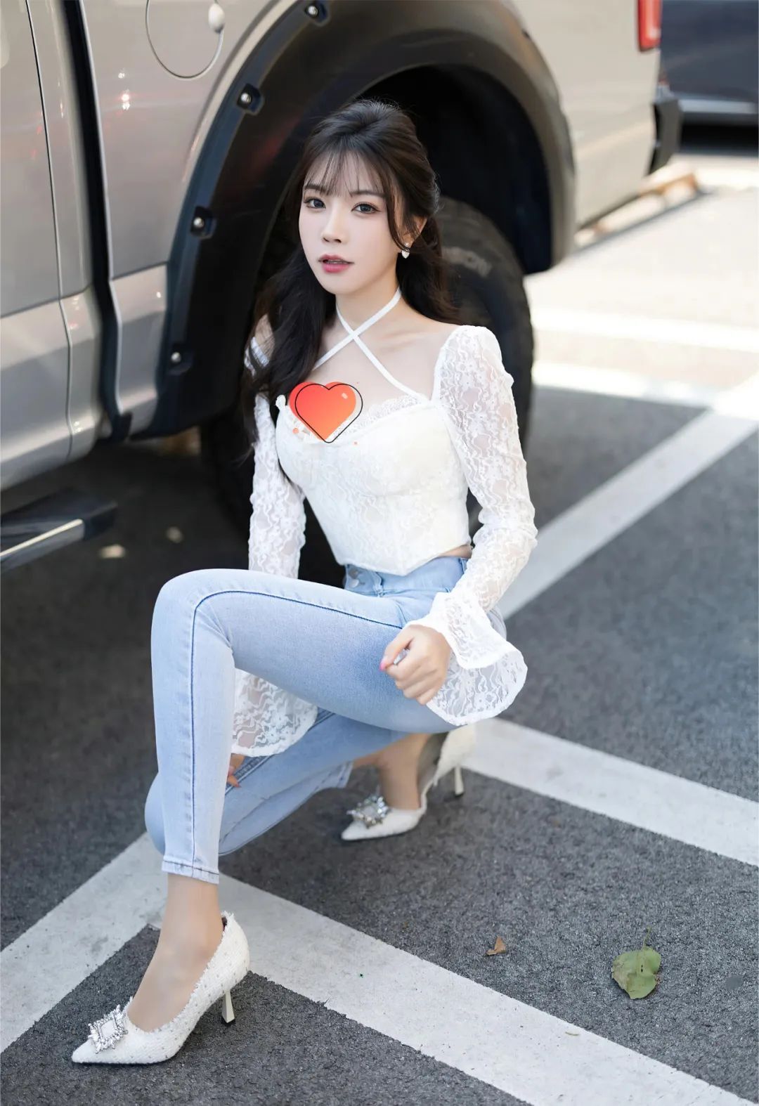 徐莉芝booty牛仔裤高跟鞋气质女神