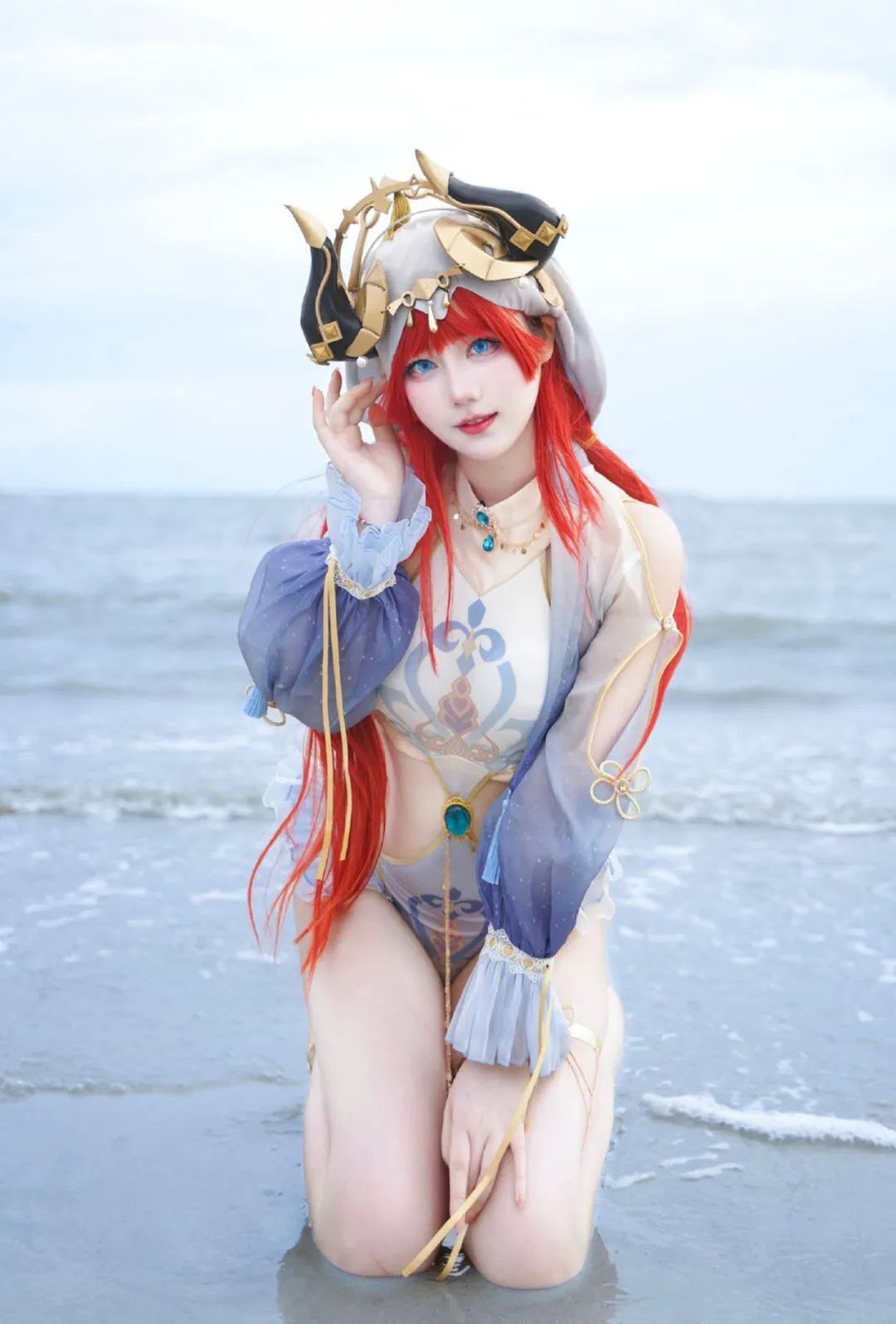 原神cos合集：白色旗袍甘雨太美了！泳装妮露超白！白月光归终高度还原！