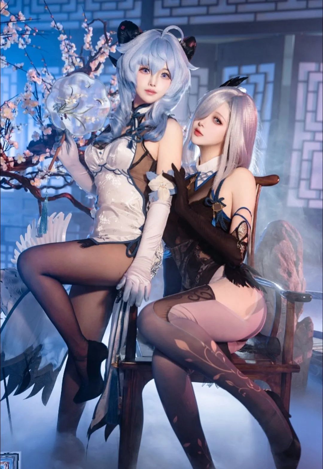 原神cos：黑丝+旗袍，申鹤甘雨太涩了！贵妇神子，优菈开叉清凉装出场！