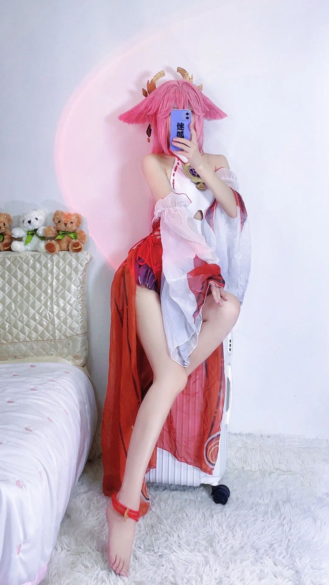 原神cos：黑丝+白色制服，雷神太顶了！绷带宵宫真御！早柚变大了！