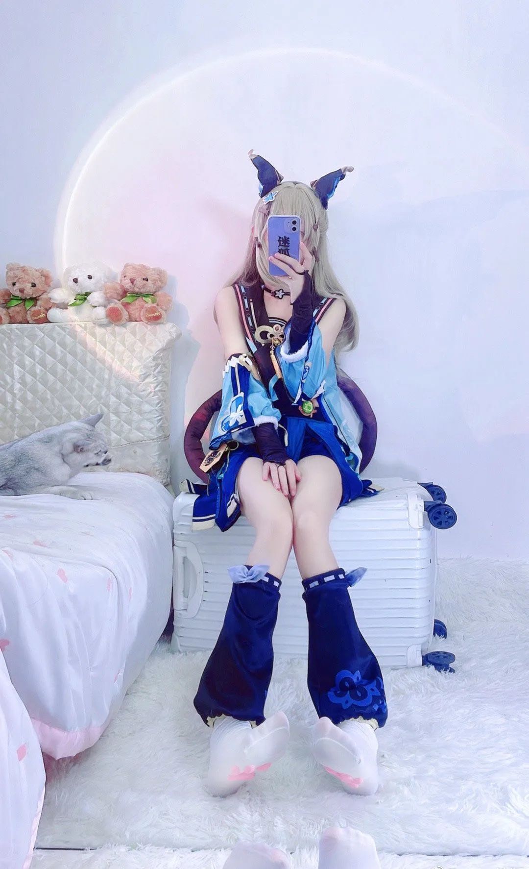 原神cos：黑丝+白色制服，雷神太顶了！绷带宵宫真御！早柚变大了！