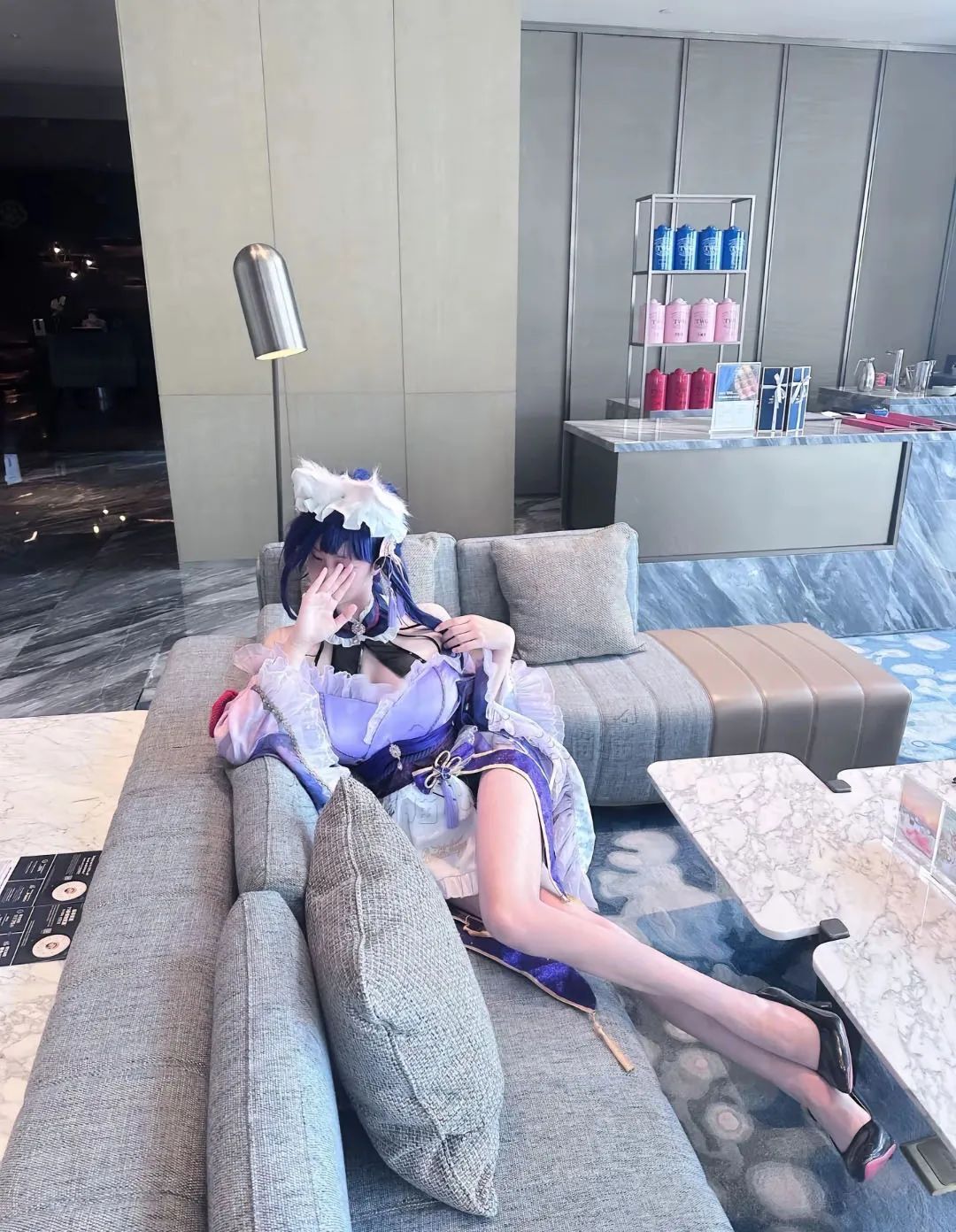 原神cos：黑丝+短裤，赛车女郎申鹤太顶了！黑丝兔女郎甘雨！白丝女仆雷神绫华我爱了！
