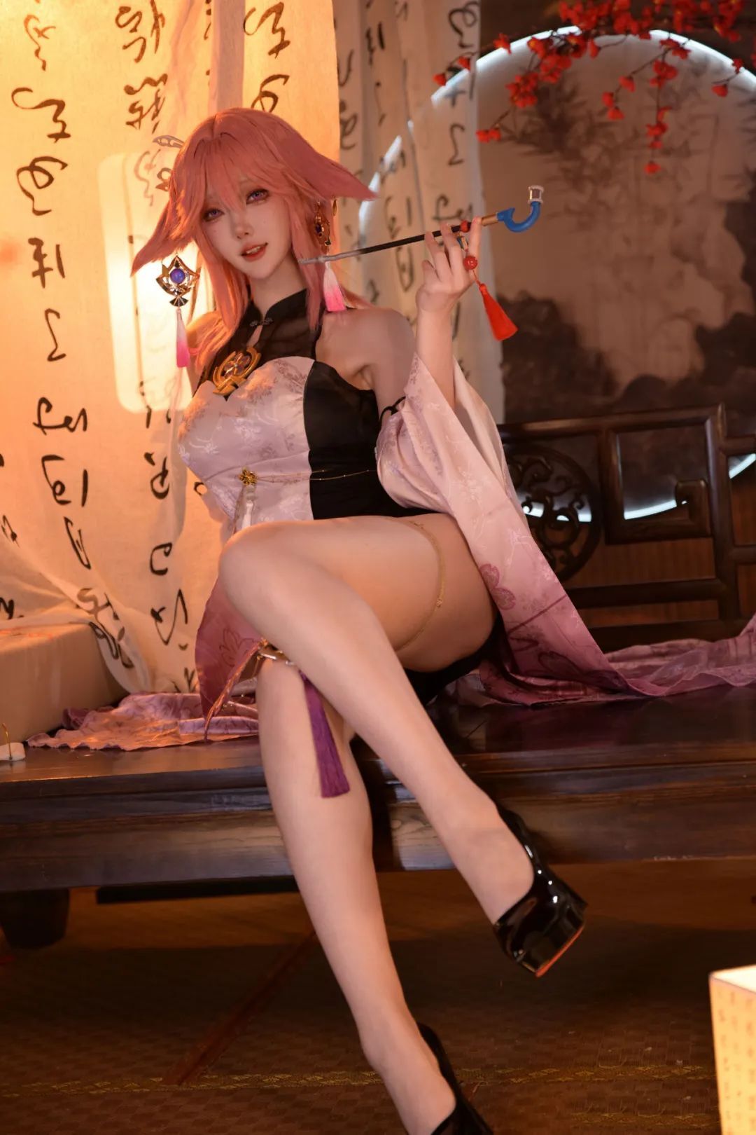 原神cos：白丝制服刻晴太好看了！御姐申鹤旗袍！大草神，雷神女仆装，泳装神子我爱了！