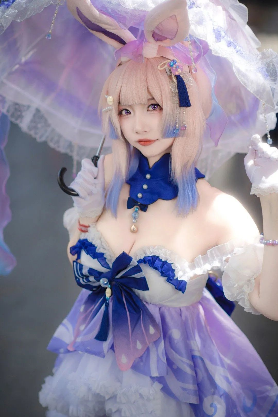 原神cos：白丝+兔女郎，心海太萌了！泳装妮露，雷神女仆，旗袍甘雨，红色旗袍申鹤太顶了！