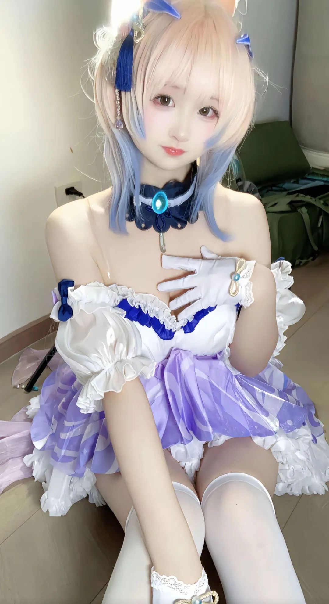 原神cos：女仆胡桃，黑色连衣裙优菈，双马尾女仆莫娜让人狂喜！公主裙心海太甜美了！