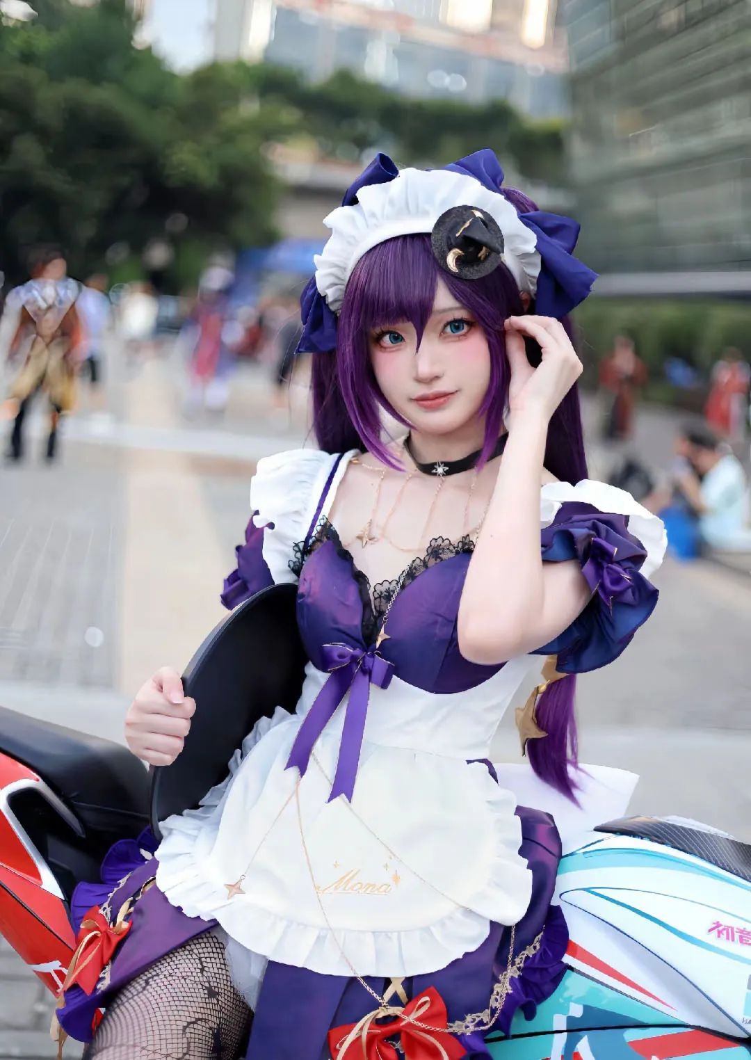 原神cos：女仆胡桃，黑色连衣裙优菈，双马尾女仆莫娜让人狂喜！公主裙心海太甜美了！