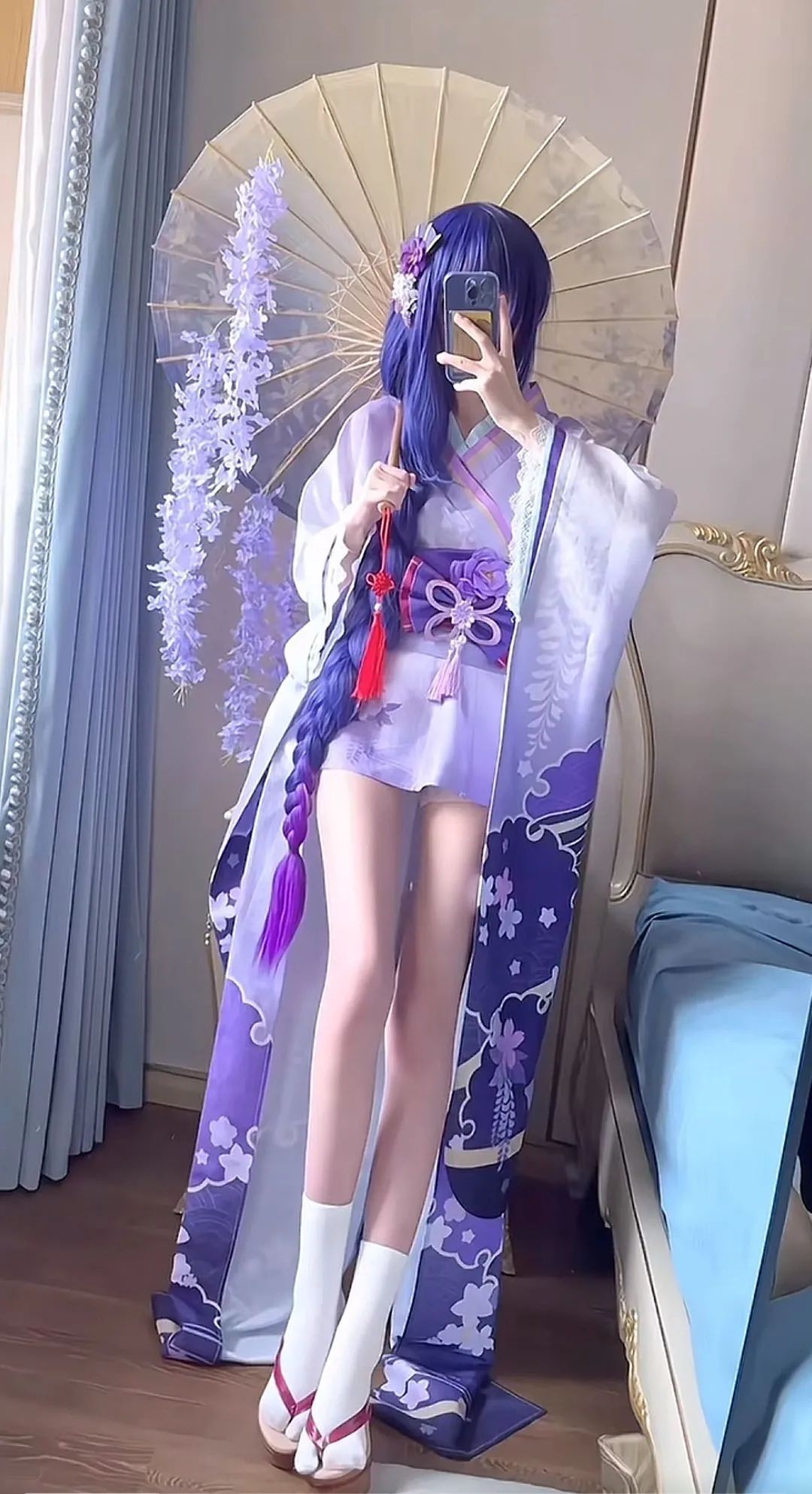 原神cos：破洞黑丝+制服，甘雨太顶了！超短裙心海巨可爱！黑丝双马尾莫娜，黑丝皮裤雷神让人狂喜！