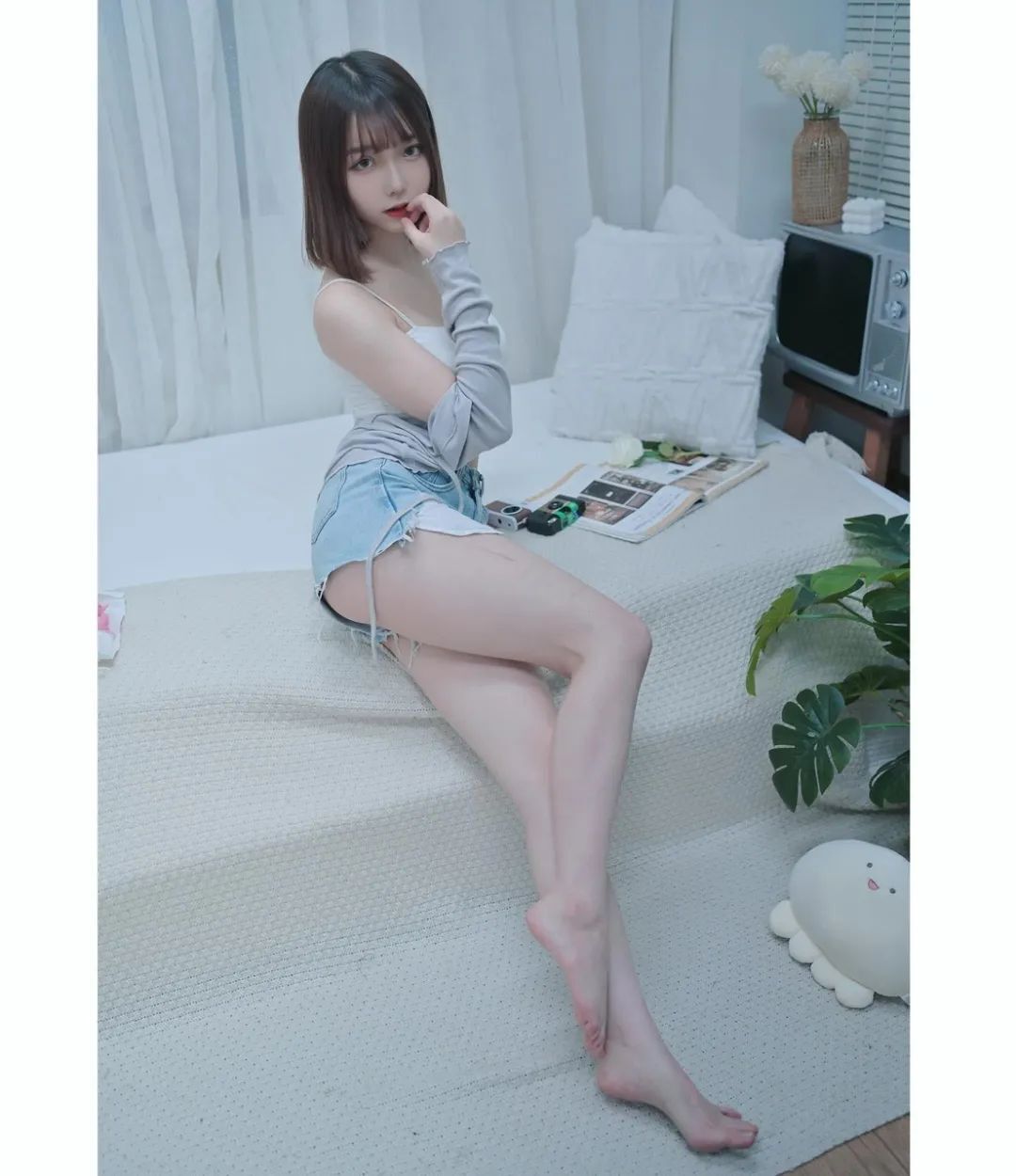 牛仔短裤写真