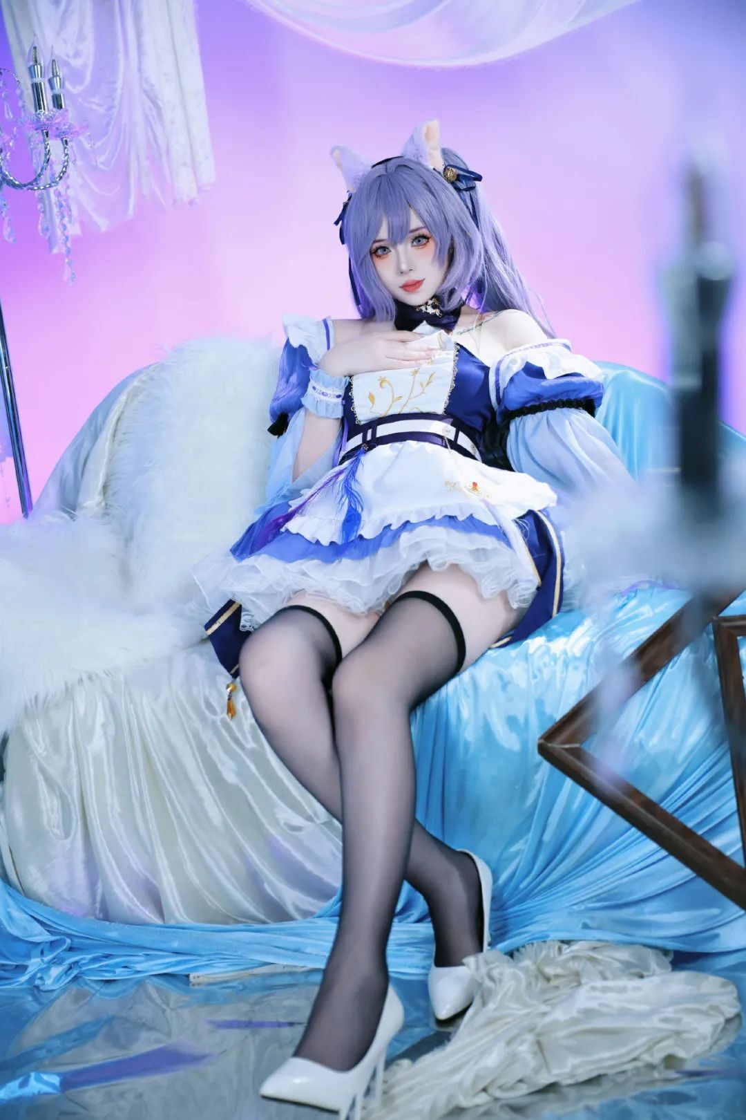原神cos：白丝+花嫁，八重神子太御了！女仆刻晴，制服甘雨，旗袍申鹤绝美！