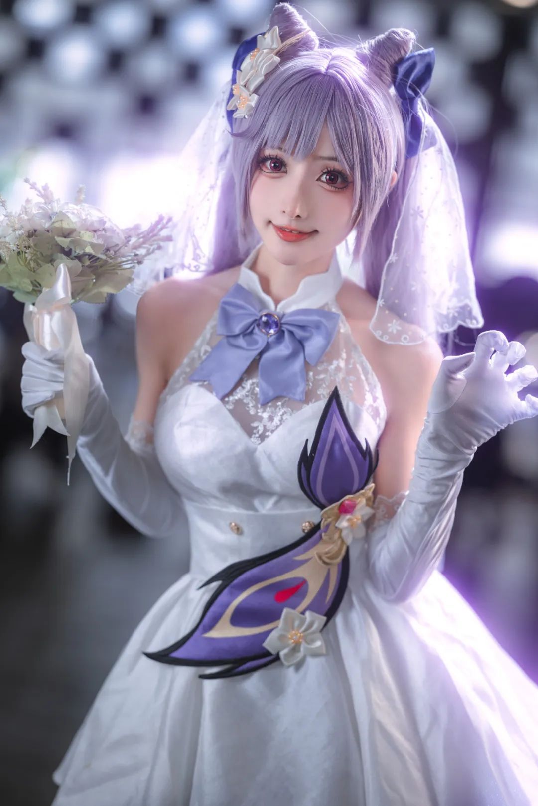 原神cos：连体黑丝+赛车服，申鹤太御了！邪魅雷神，花嫁刻晴可爱爆了！