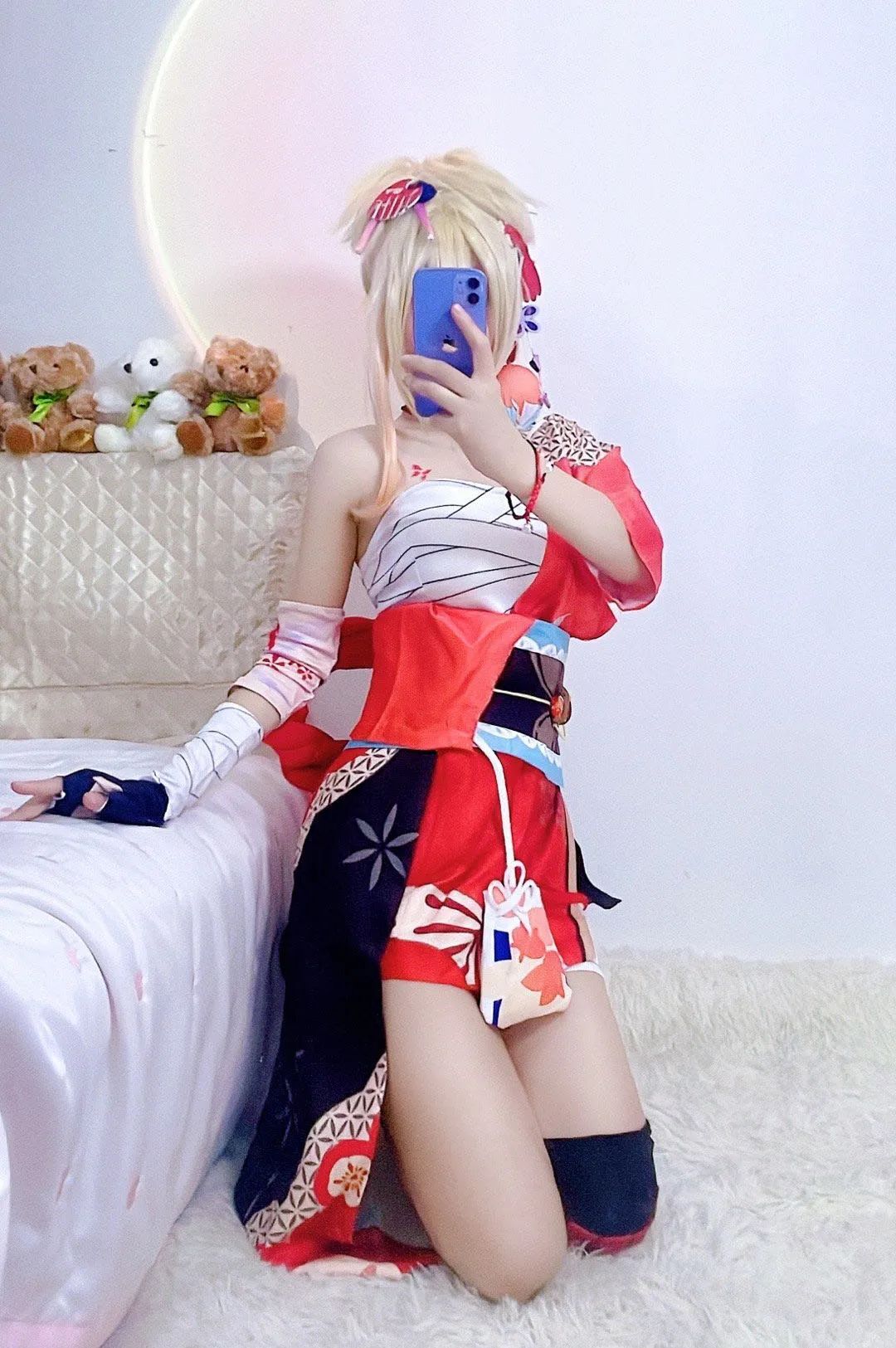 原神cos：黑丝+白色制服，雷神太顶了！绷带宵宫真御！早柚变大了！