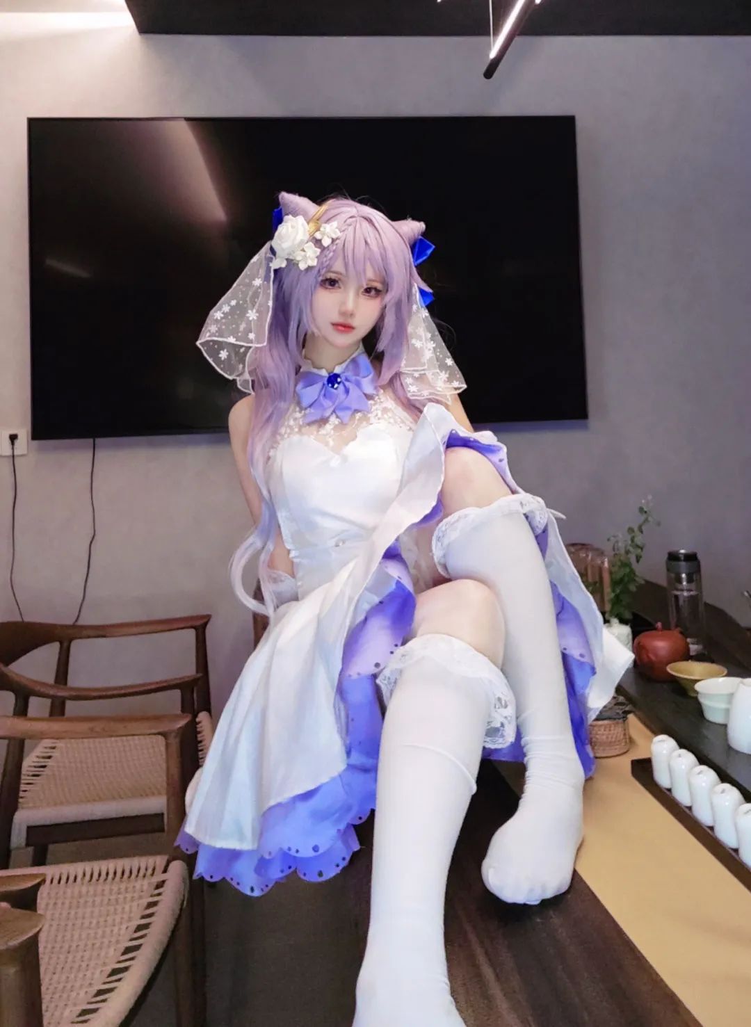 原神cos：泳装大草神，雪白护士装刻晴太顶了！女仆绫华心海太可爱了！
