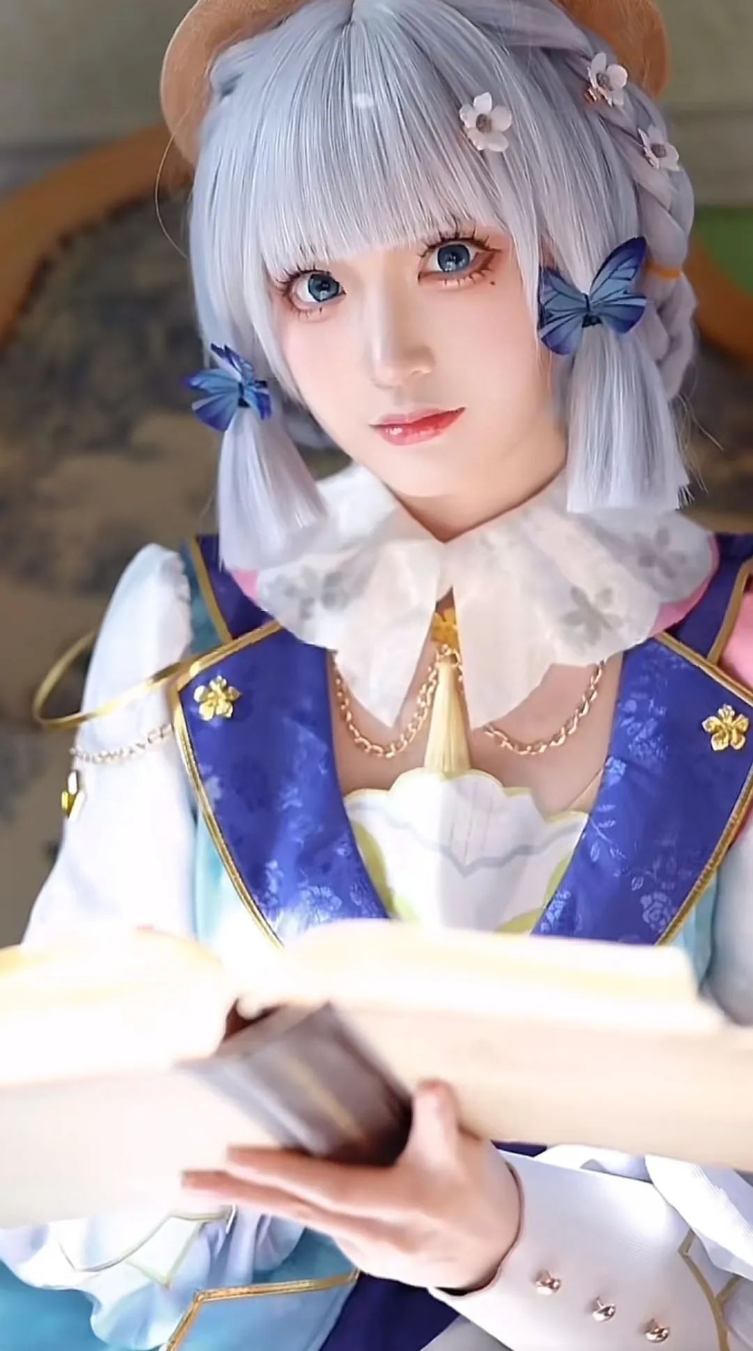 原神cos：女仆胡桃，黑色连衣裙优菈，双马尾女仆莫娜让人狂喜！公主裙心海太甜美了！