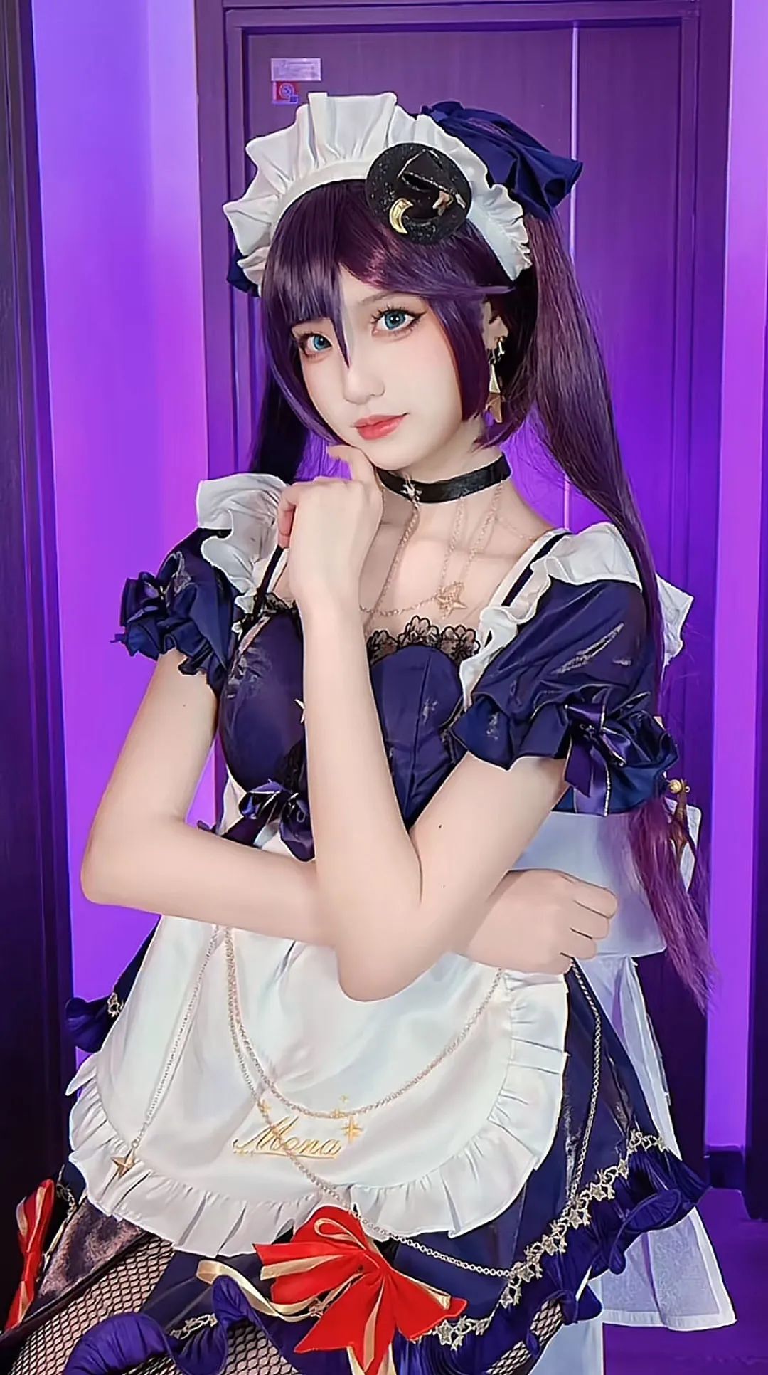 原神cos：黑丝+双马尾，女仆莫娜太美了！泳装妮露，和服雷神，绮良良表情太萌了！