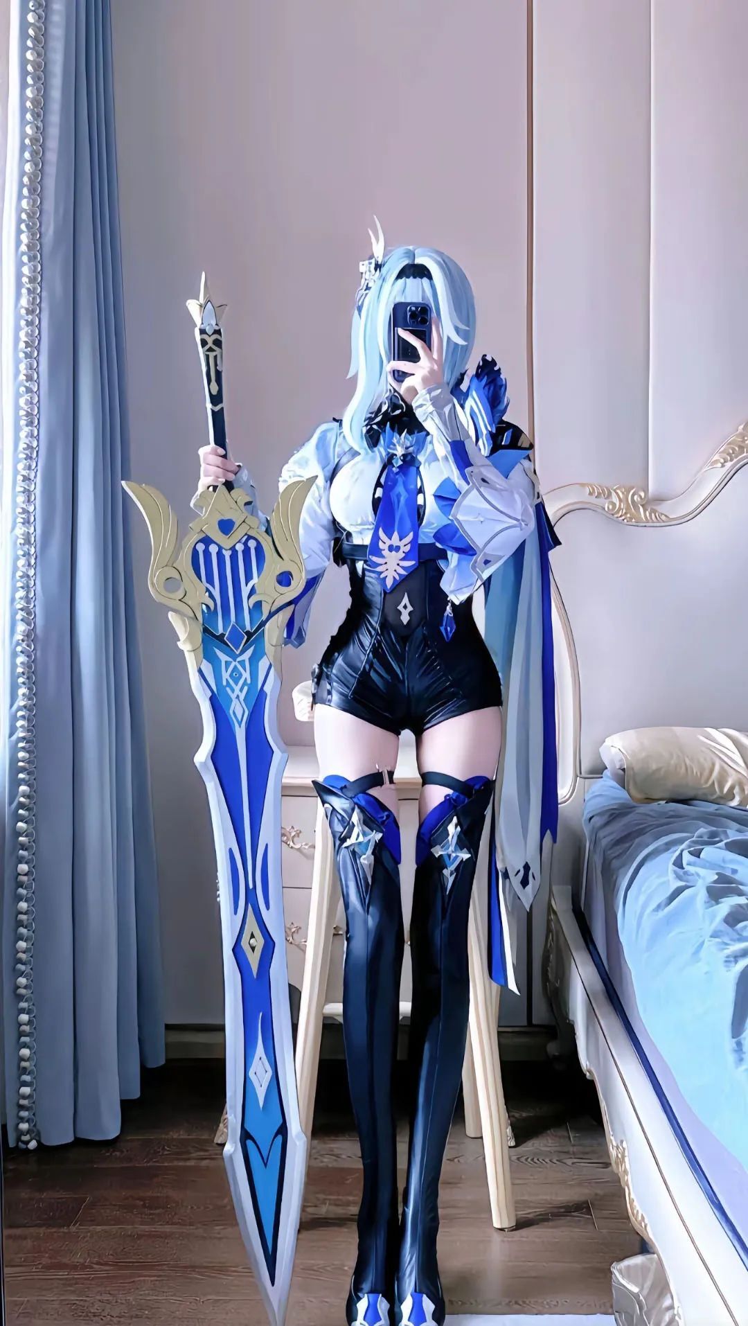 原神cos：破洞黑丝+制服，甘雨太顶了！超短裙心海巨可爱！黑丝双马尾莫娜，黑丝皮裤雷神让人狂喜！