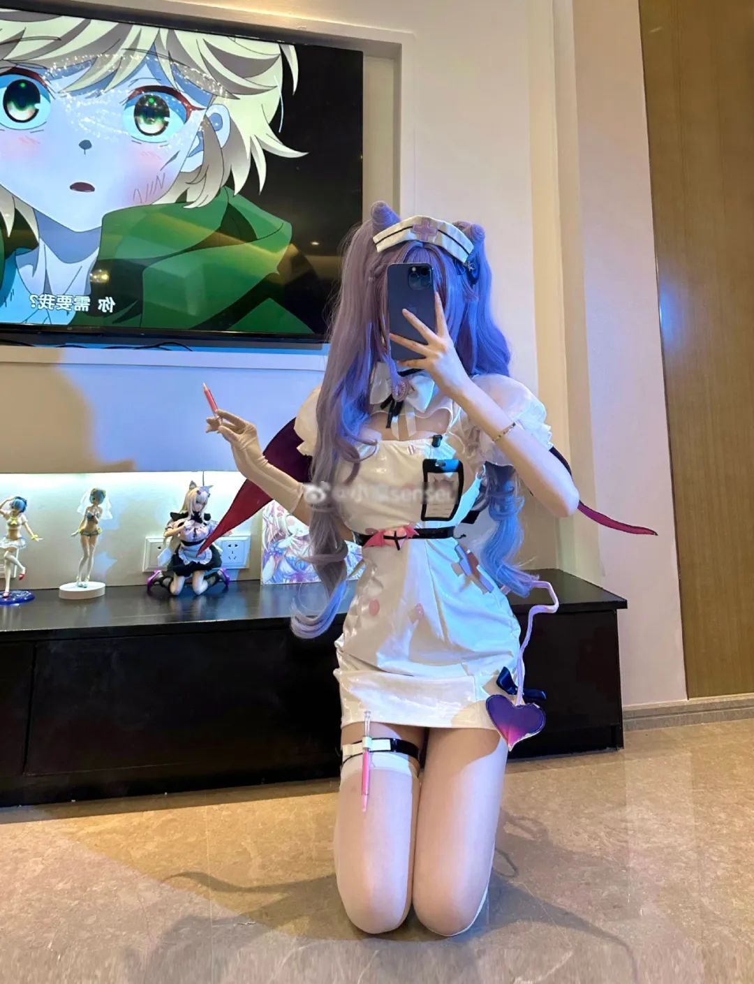 原神cos：黑丝+皮裤，兔女郎甘雨太乖了！黑丝制服雷神！双马尾女仆莫娜我爱了！车模申鹤太顶级了！