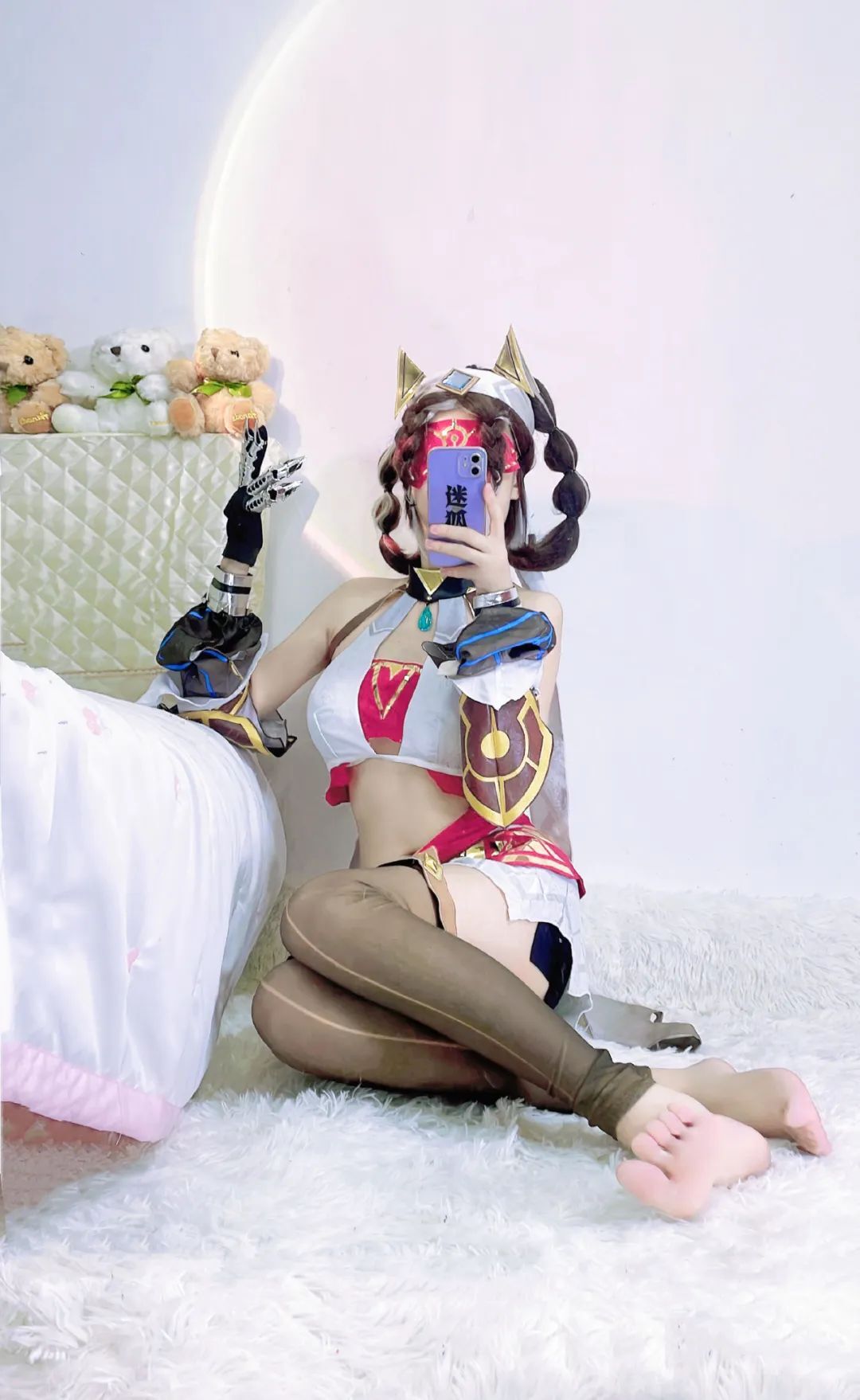 原神cos：黑丝+白色制服，雷神太顶了！绷带宵宫真御！早柚变大了！