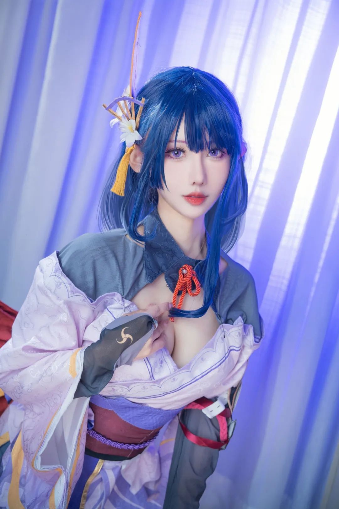 原神cos：黑丝+超短皮裤，秘书甘雨太眼了！婚纱神子，兔女郎申鹤太顶了！