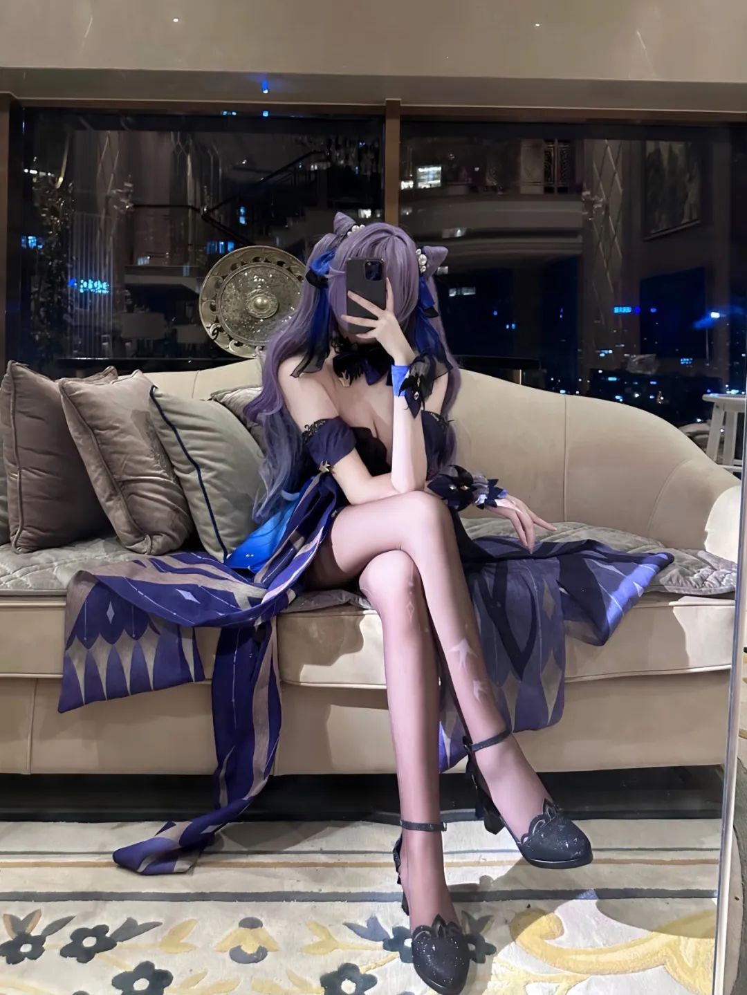 原神cos：兔女郎甘雨，巫女装申鹤太御了！连衣裙神子，1米8大长腿让人狂喜！