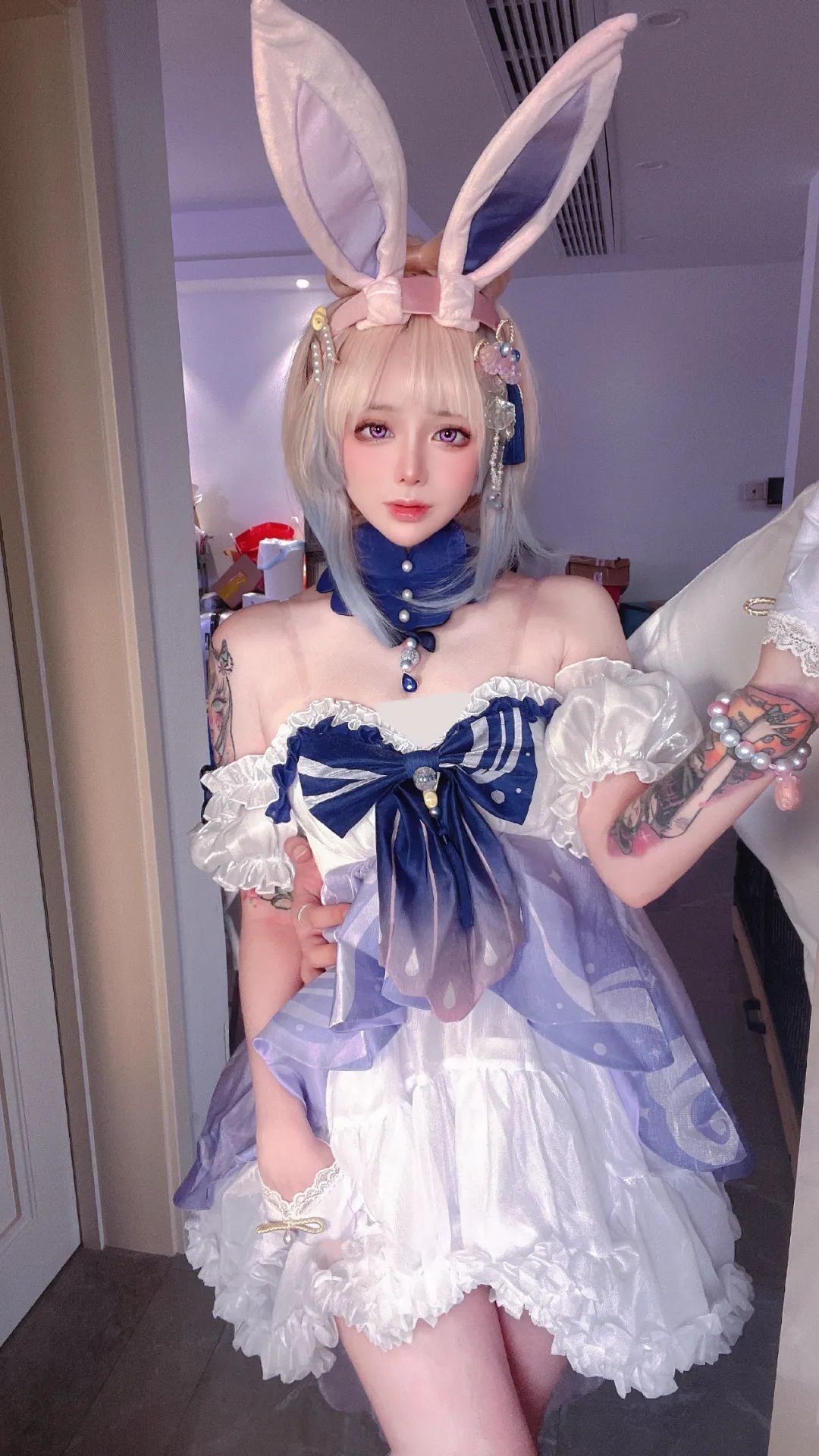 原神cos：兔女郎心海，旗袍装申鹤！白丝邪魅装刻晴！女仆装草神，制服雷神，修女装甘雨太顶了！