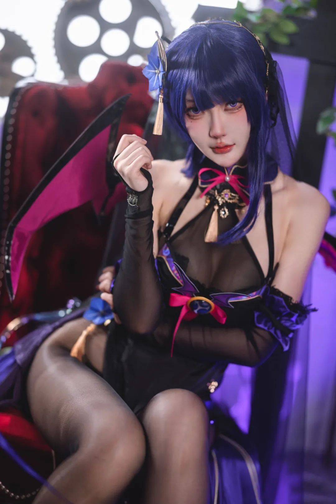 原神cos：黑丝+旗袍，申鹤太美了！女士大长腿真好看！邪魅雷神，神子大人的旗袍装太顶级了！