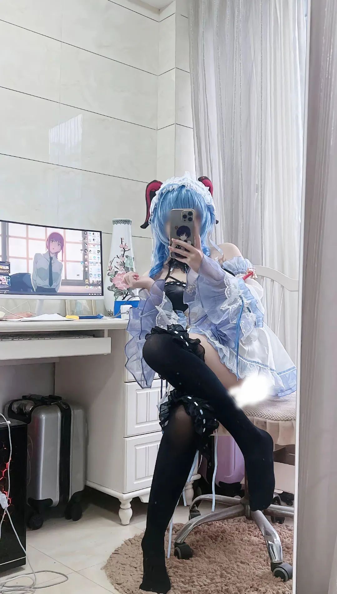 原神cos：黑丝+皮裤，兔女郎甘雨太顶了！白丝制服刻晴！女仆绫华雷神让人狂喜！黑丝旗袍申鹤！
