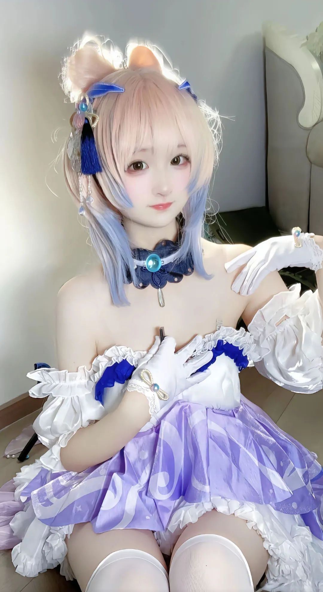 原神cos：女仆胡桃，黑色连衣裙优菈，双马尾女仆莫娜让人狂喜！公主裙心海太甜美了！