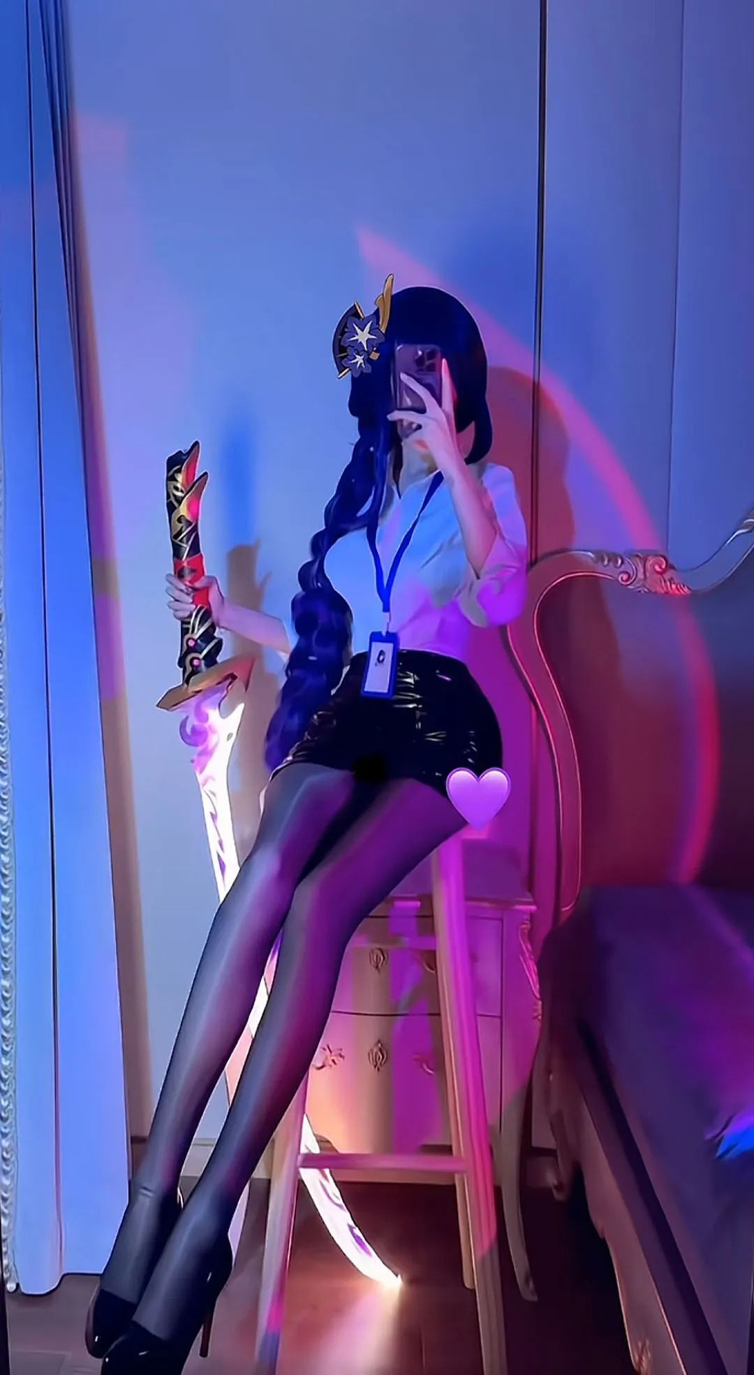 原神cos：破洞黑丝+制服，甘雨太顶了！超短裙心海巨可爱！黑丝双马尾莫娜，黑丝皮裤雷神让人狂喜！