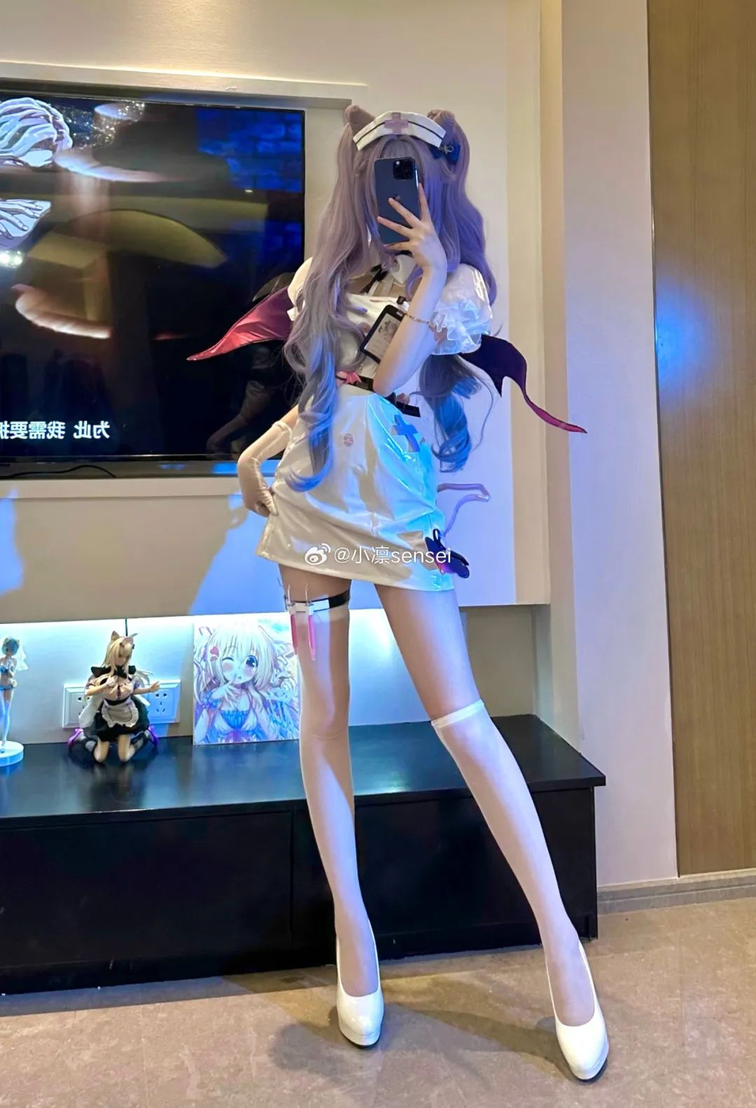原神cos：黑丝+皮裤，兔女郎甘雨太乖了！黑丝制服雷神！双马尾女仆莫娜我爱了！车模申鹤太顶级了！