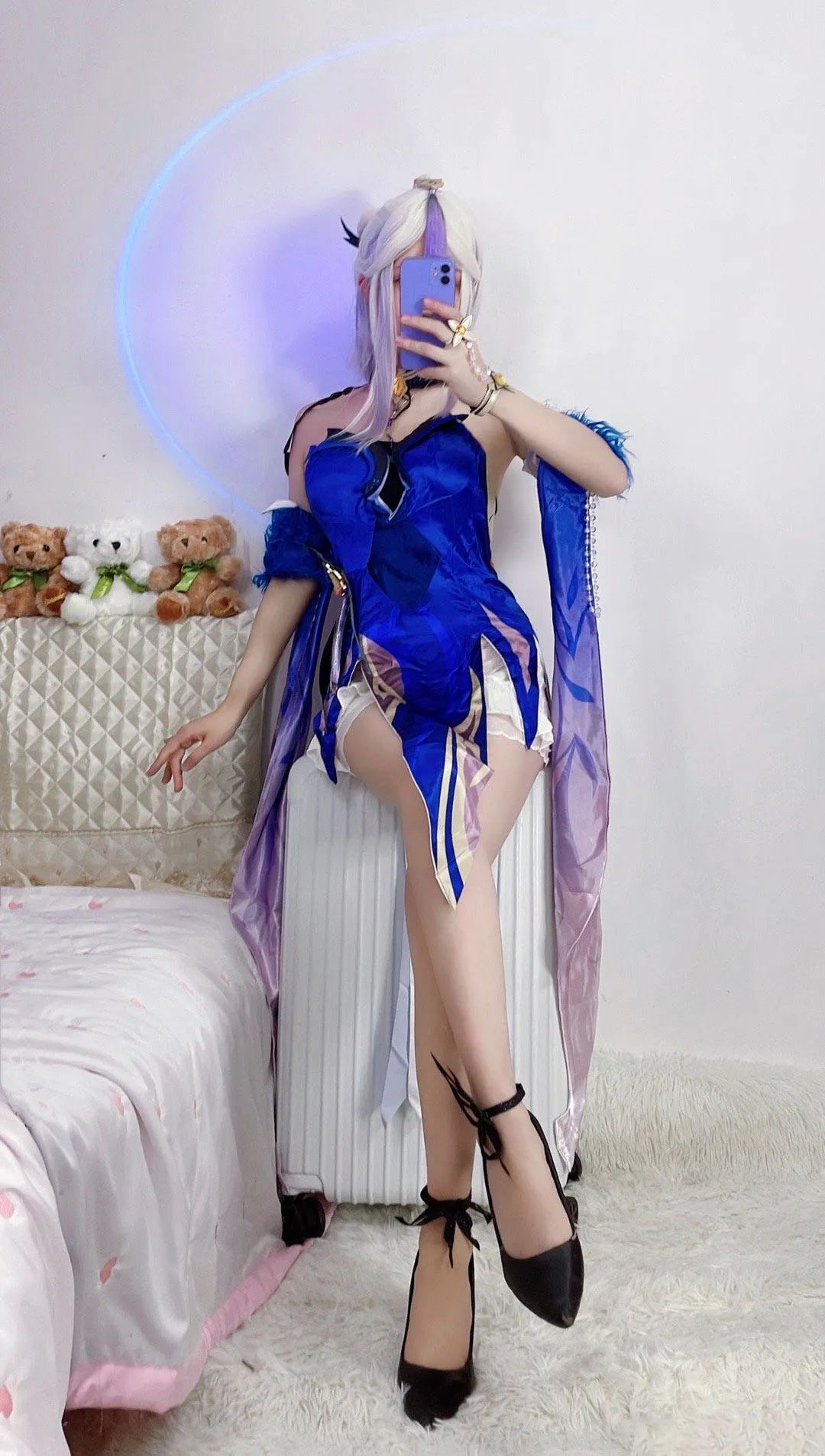 原神cos：女士大长腿太霸气了！秘书甘雨真乖巧！七七终于变大了！