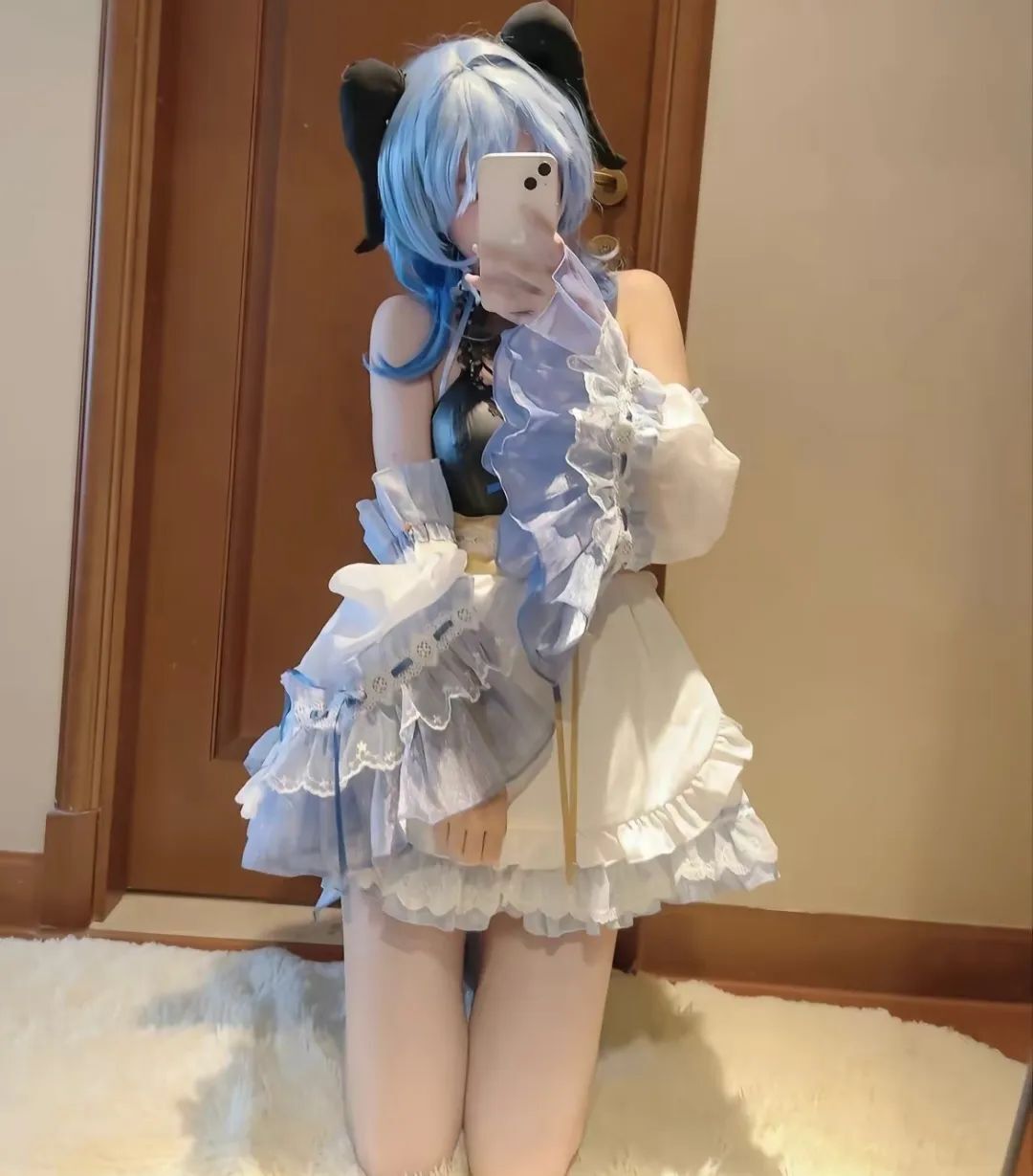 原神cos：黑丝+女仆装，申鹤太美了！和服绫华，JK雷神，清凉女仆装甘雨，白丝荧妹是真的顶！
