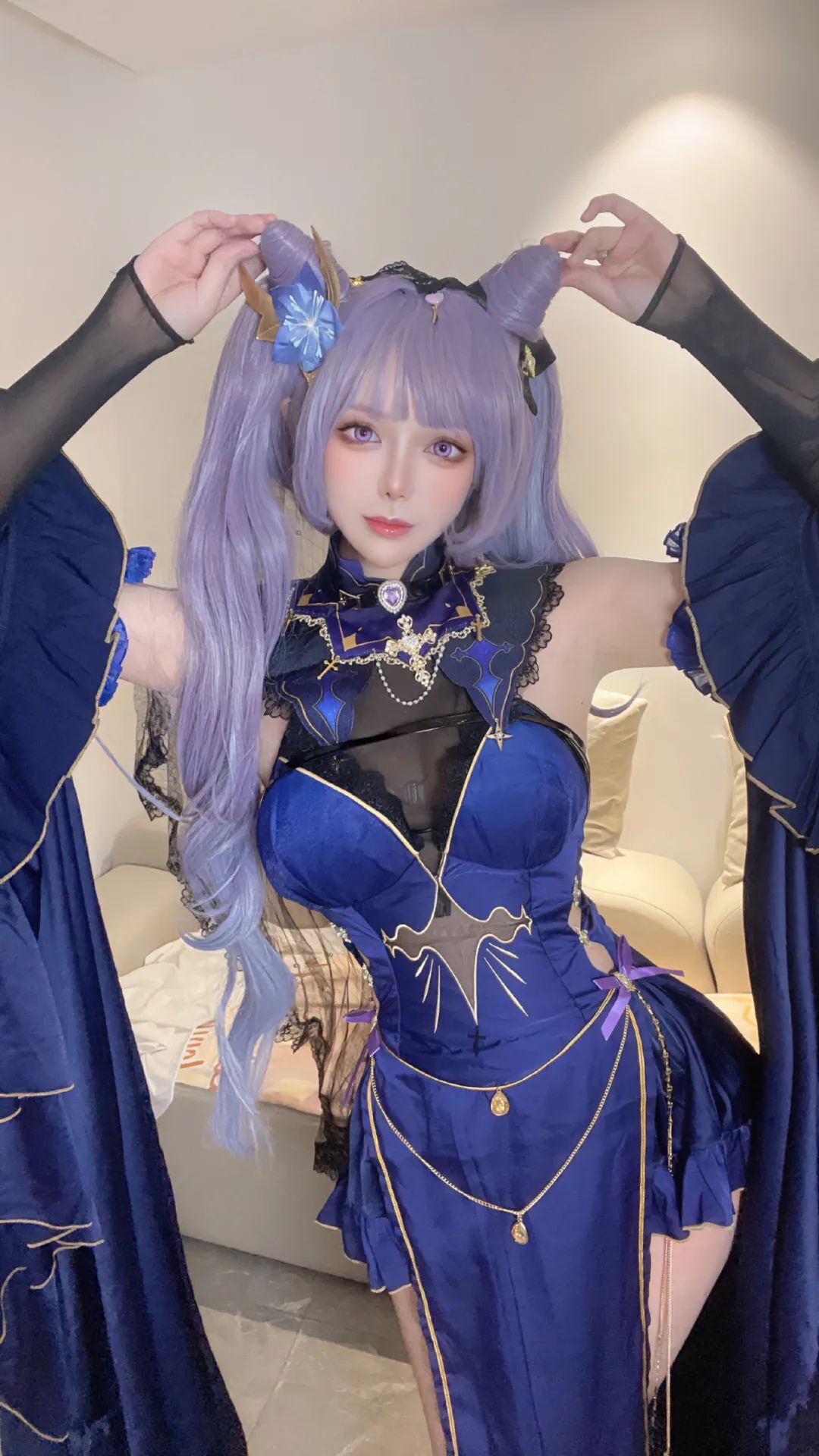 原神cos：黑丝旗袍甘雨，白丝兔女郎刻晴真绝了！勒肉黑丝旗袍申鹤让玩家狂喜！