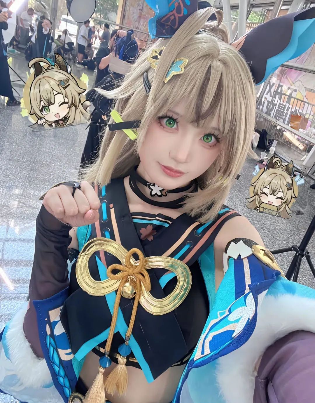 原神cos：黑丝+双马尾，女仆莫娜太美了！泳装妮露，和服雷神，绮良良表情太萌了！