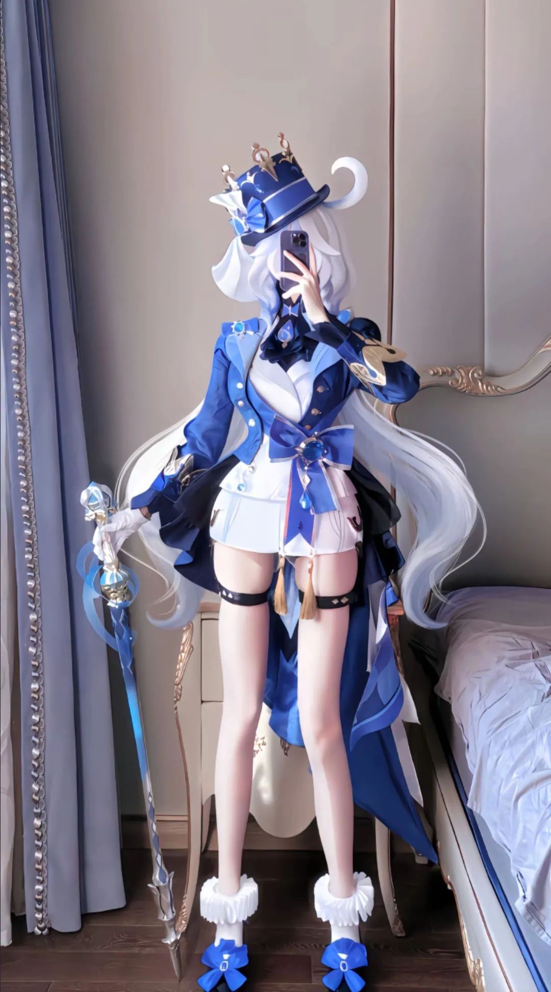 原神cos：破洞黑丝+制服，甘雨太顶了！超短裙心海巨可爱！黑丝双马尾莫娜，黑丝皮裤雷神让人狂喜！