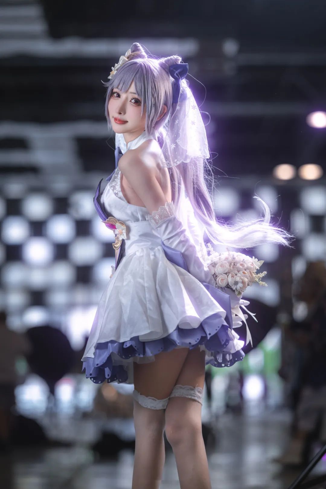 原神cos：连体黑丝+赛车服，申鹤太御了！邪魅雷神，花嫁刻晴可爱爆了！