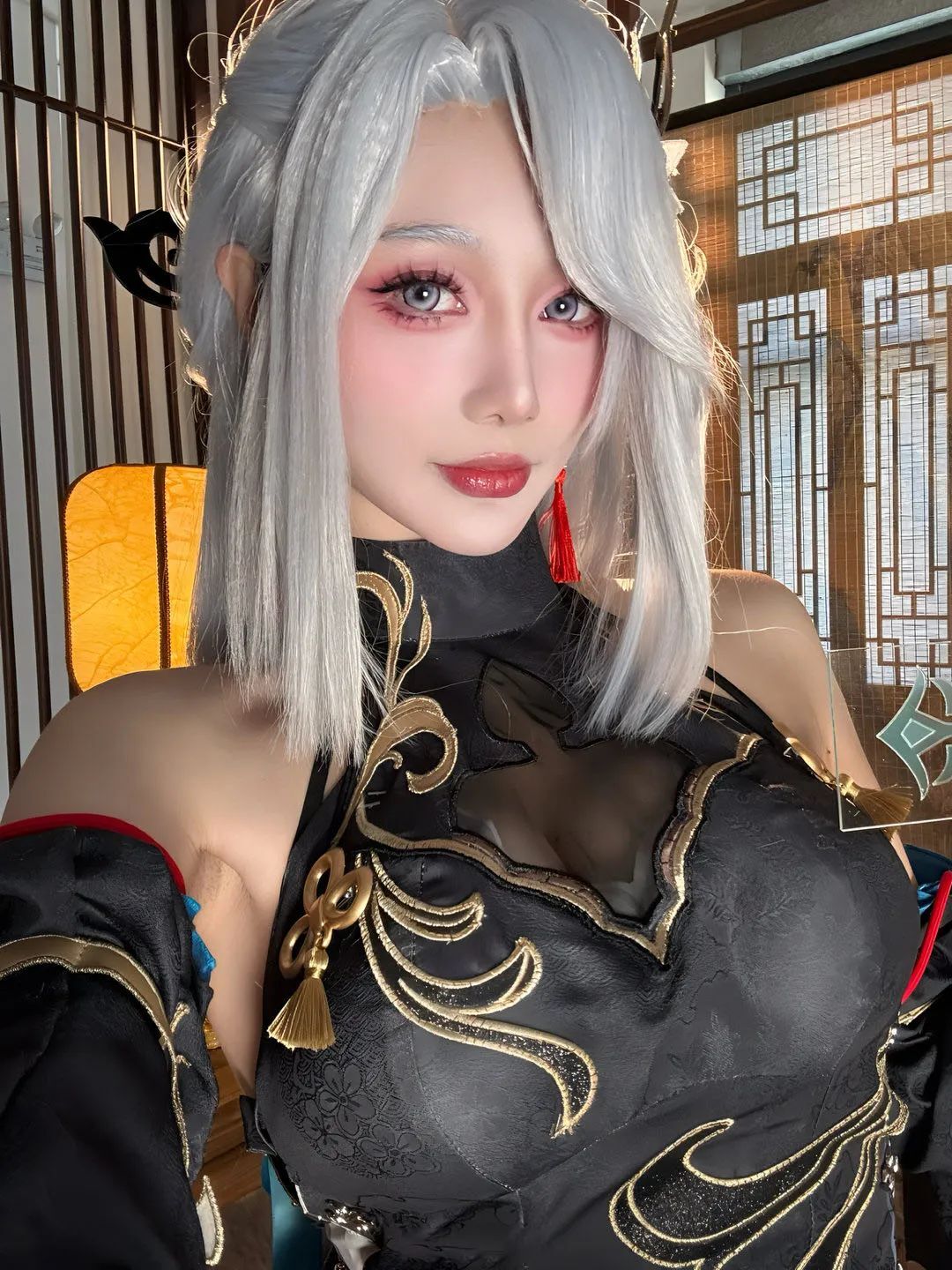 原神cos：连体黑丝+赛车服，申鹤太御了！邪魅雷神，花嫁刻晴可爱爆了！