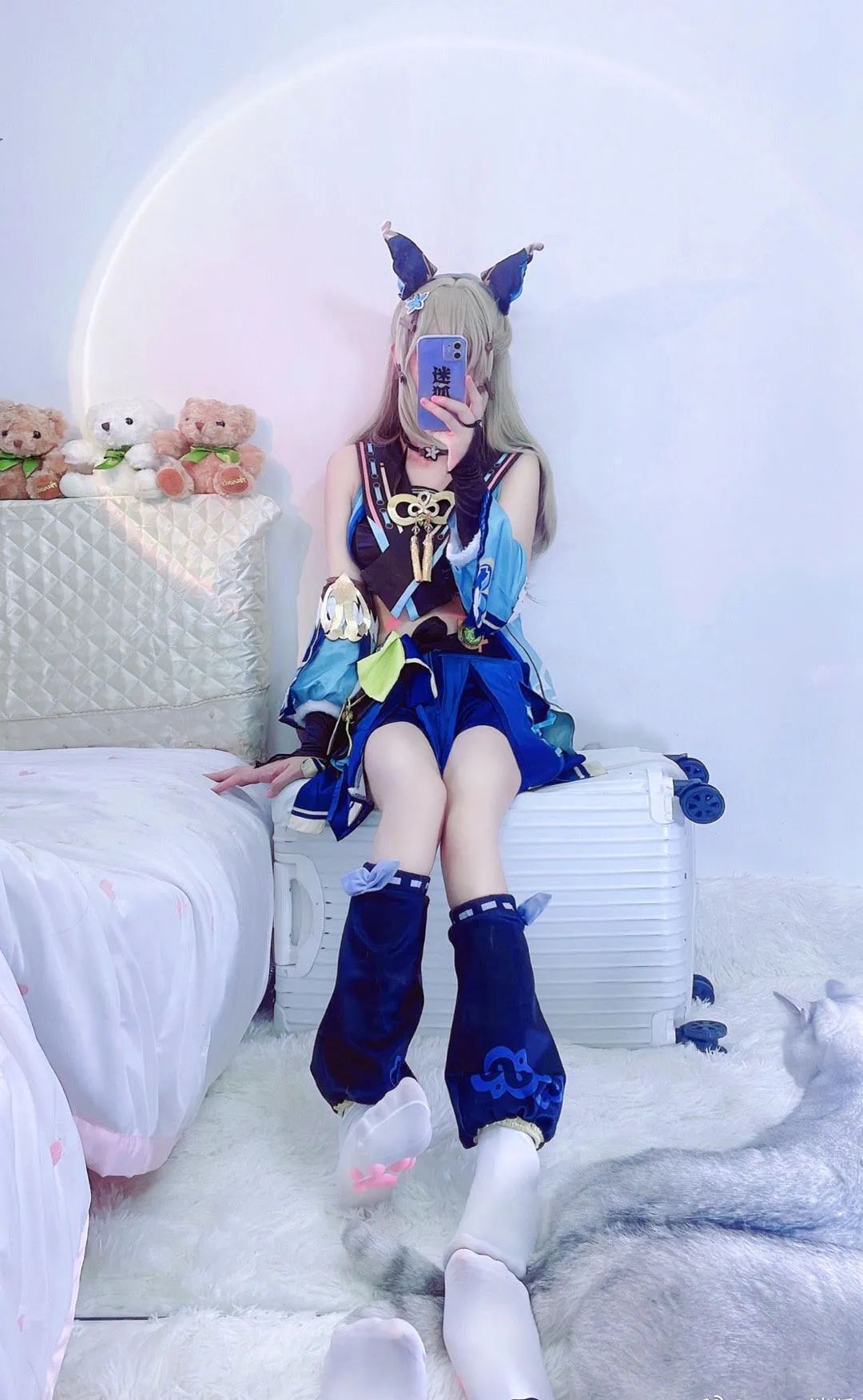 原神cos：黑丝+白色制服，雷神太顶了！绷带宵宫真御！早柚变大了！