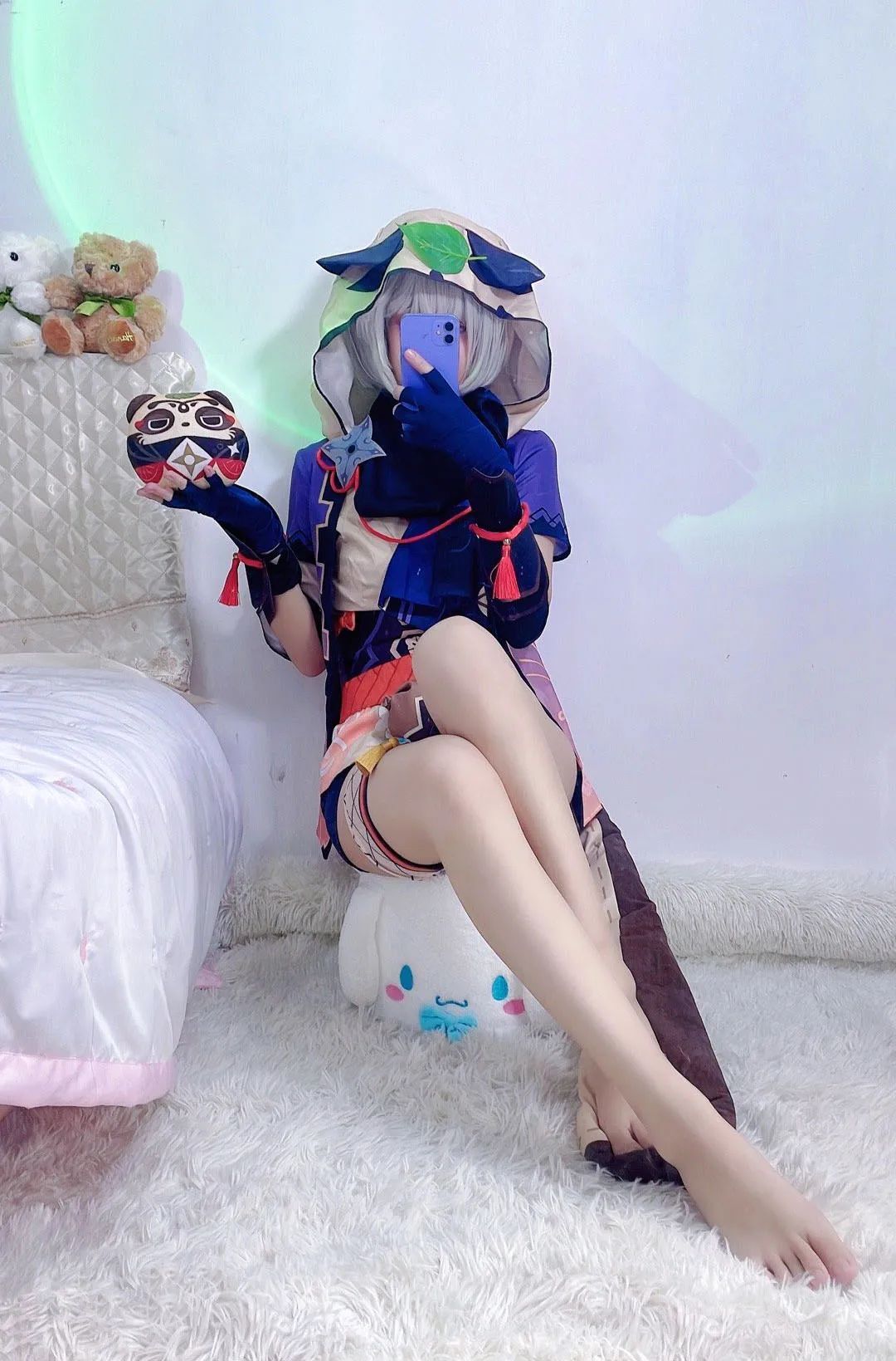 原神cos：黑丝+白色制服，雷神太顶了！绷带宵宫真御！早柚变大了！