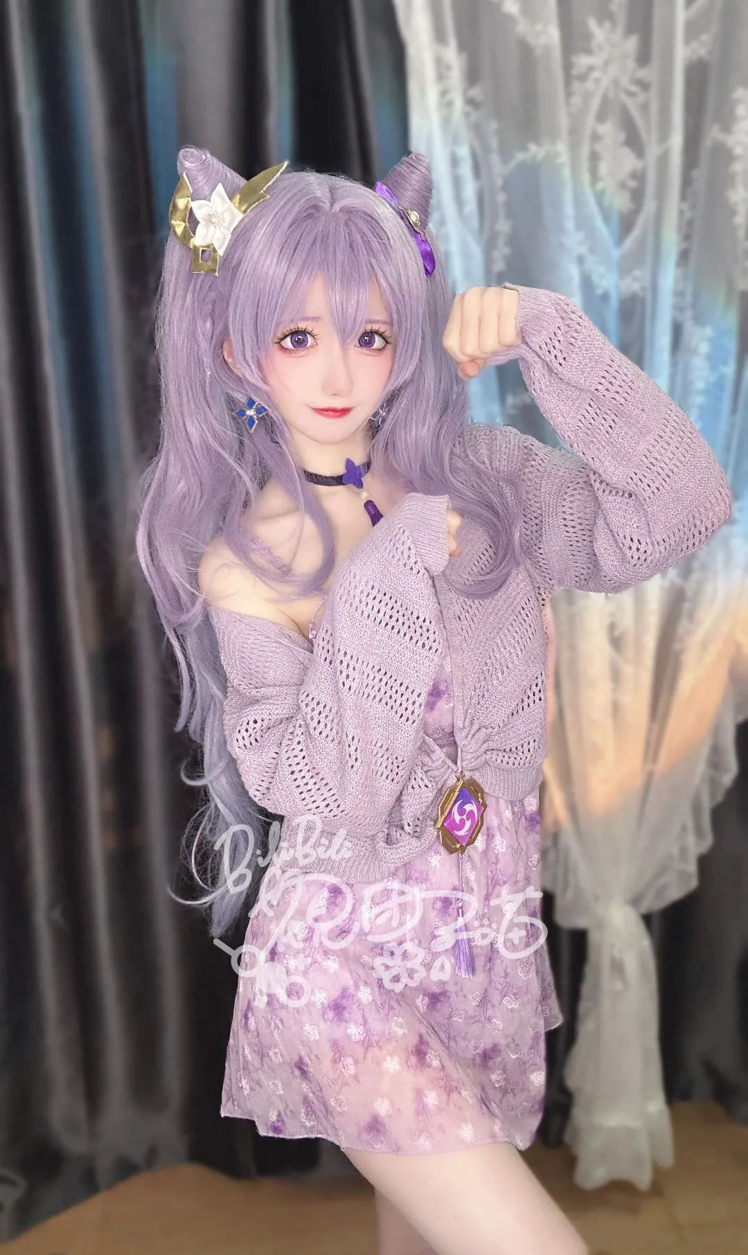 原神cos：黑丝+兔女郎，刻猫猫太可爱！女仆装草神，黑丝旗袍装雷神太顶了！