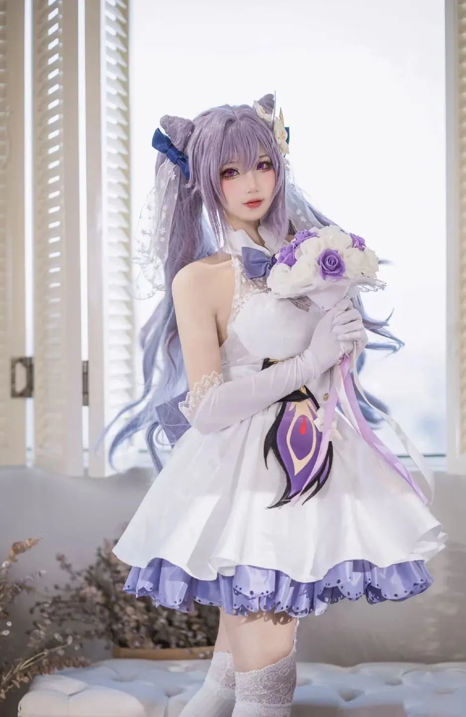 原神cos：OL制服装神子真绝了！兔女郎甘雨可爱爆了！花嫁刻晴让人狂喜！