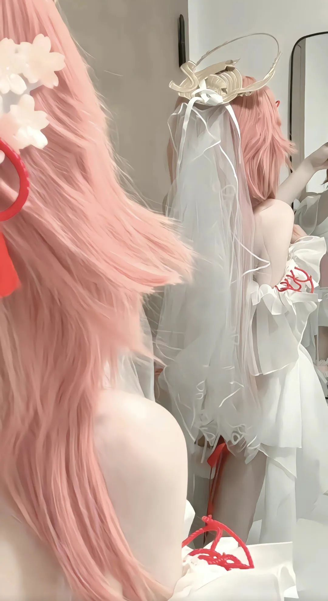 原神cos：勒肉白丝+制服，刻晴太清凉了！白丝JK绫华，雪白婚纱神子太顶级了！