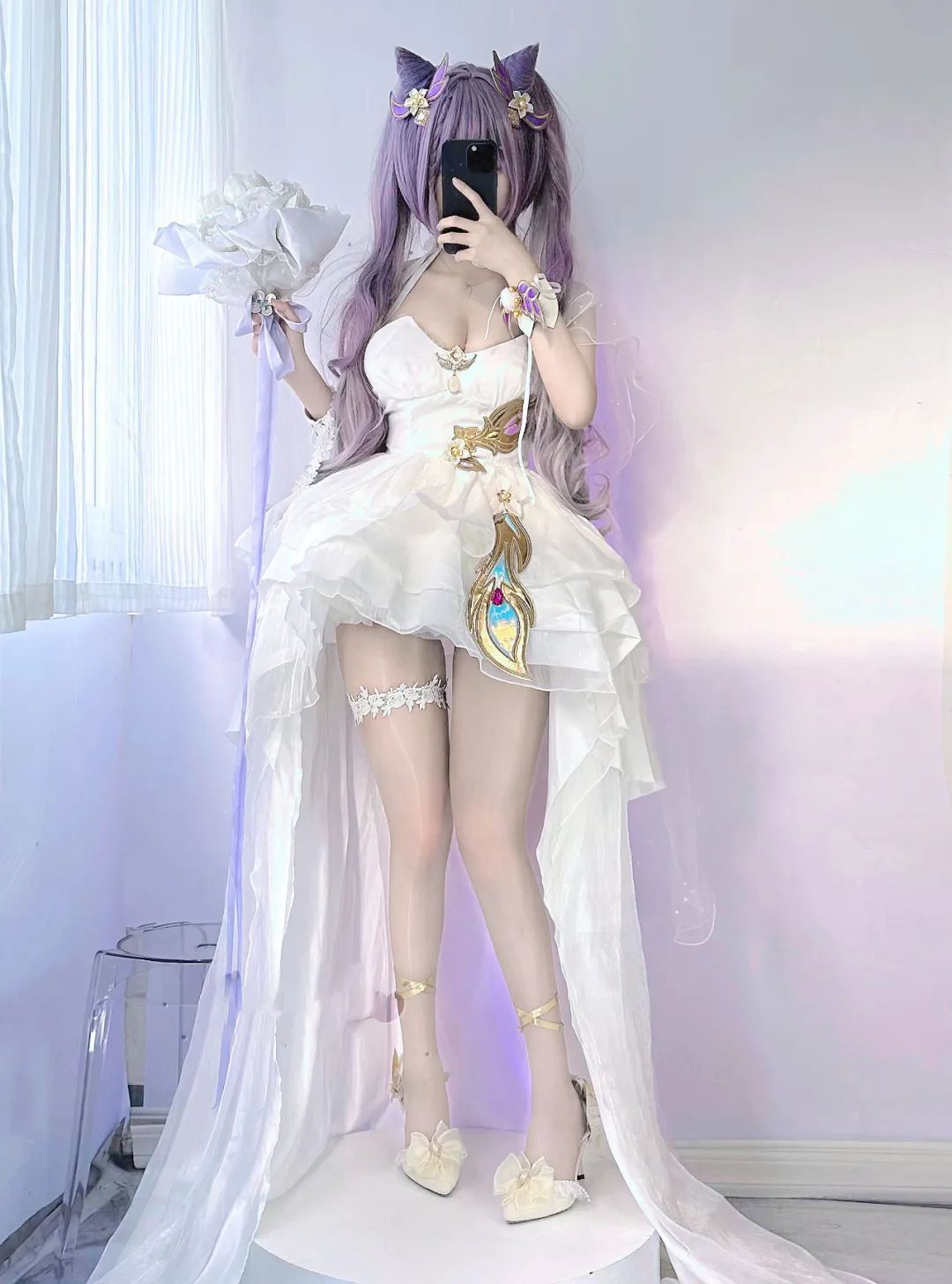 原神cos：白丝+婚纱，花嫁刻晴绫华美爆了！泳装心海，旗袍申鹤，兔女郎甘雨让人狂喜！