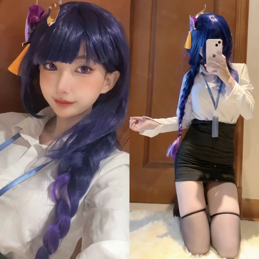 原神cos：水手服JK雷神太美了！白丝花嫁刻晴，小礼服绫华，女仆装甘雨让人狂喜！